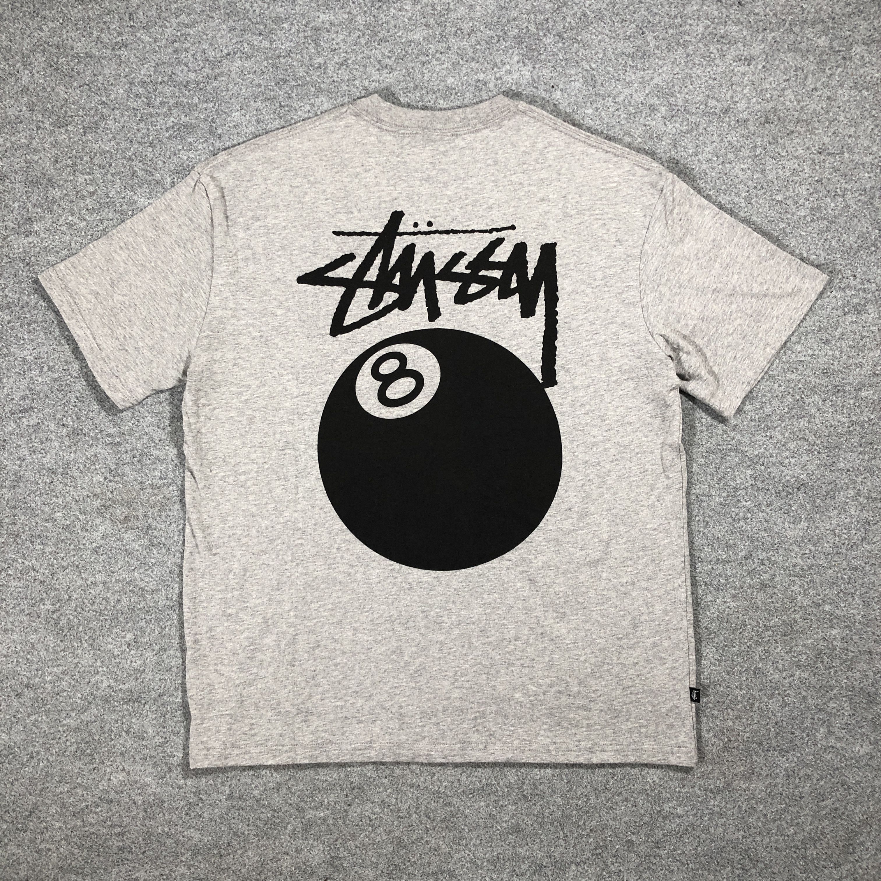Stussy × Vintage 8-BALL TSHIRT OVERSIZED - L GREY Size US L / EU 52-54 / 3 - 5 Thumbnail