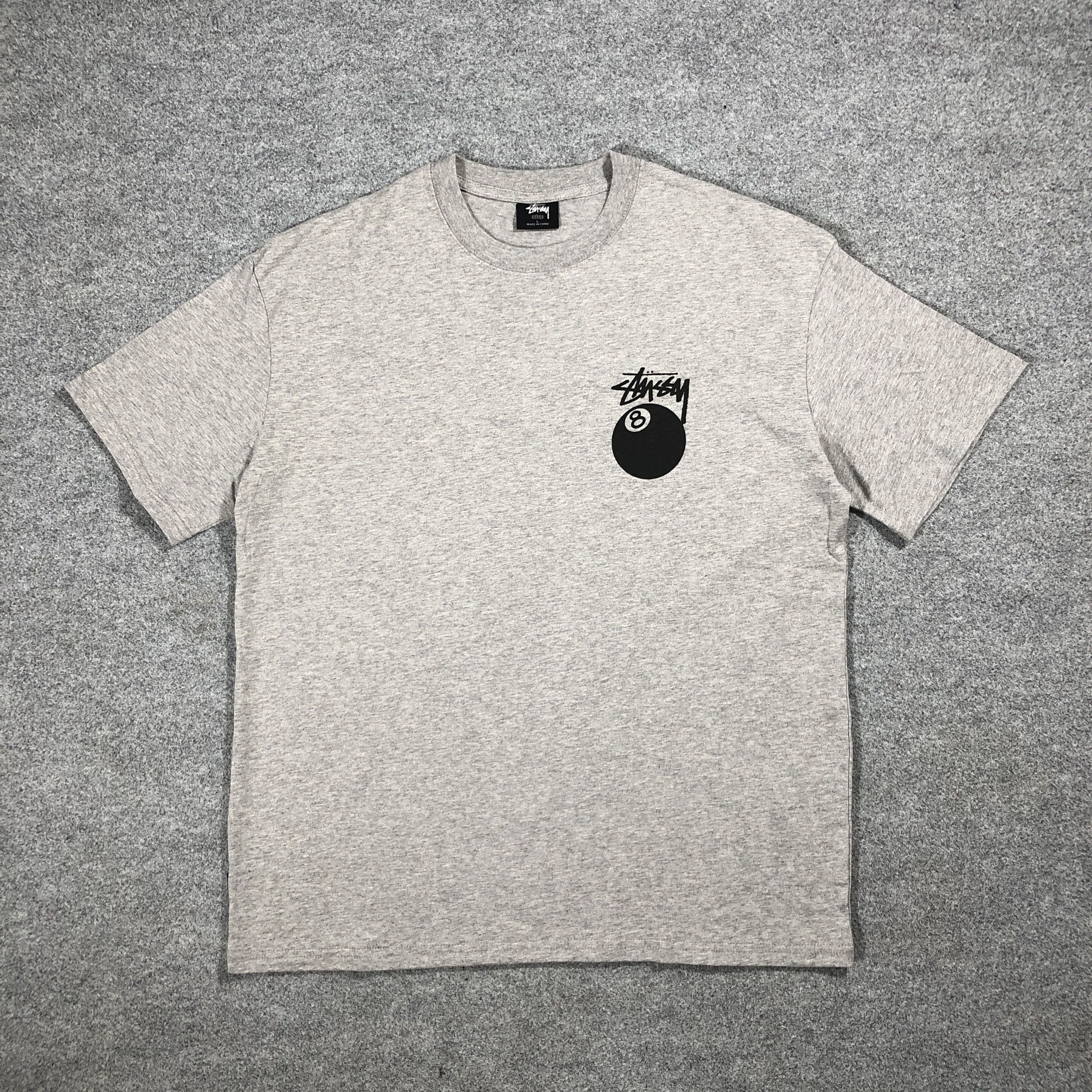 Stussy × Vintage 8-BALL TSHIRT OVERSIZED - L GREY Size US L / EU 52-54 / 3 - 6 Thumbnail