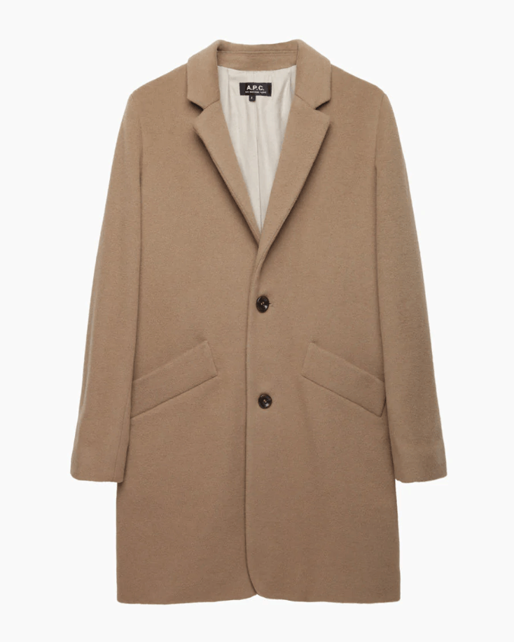 image of A P C Coat in Tan, Men's (Size Small)