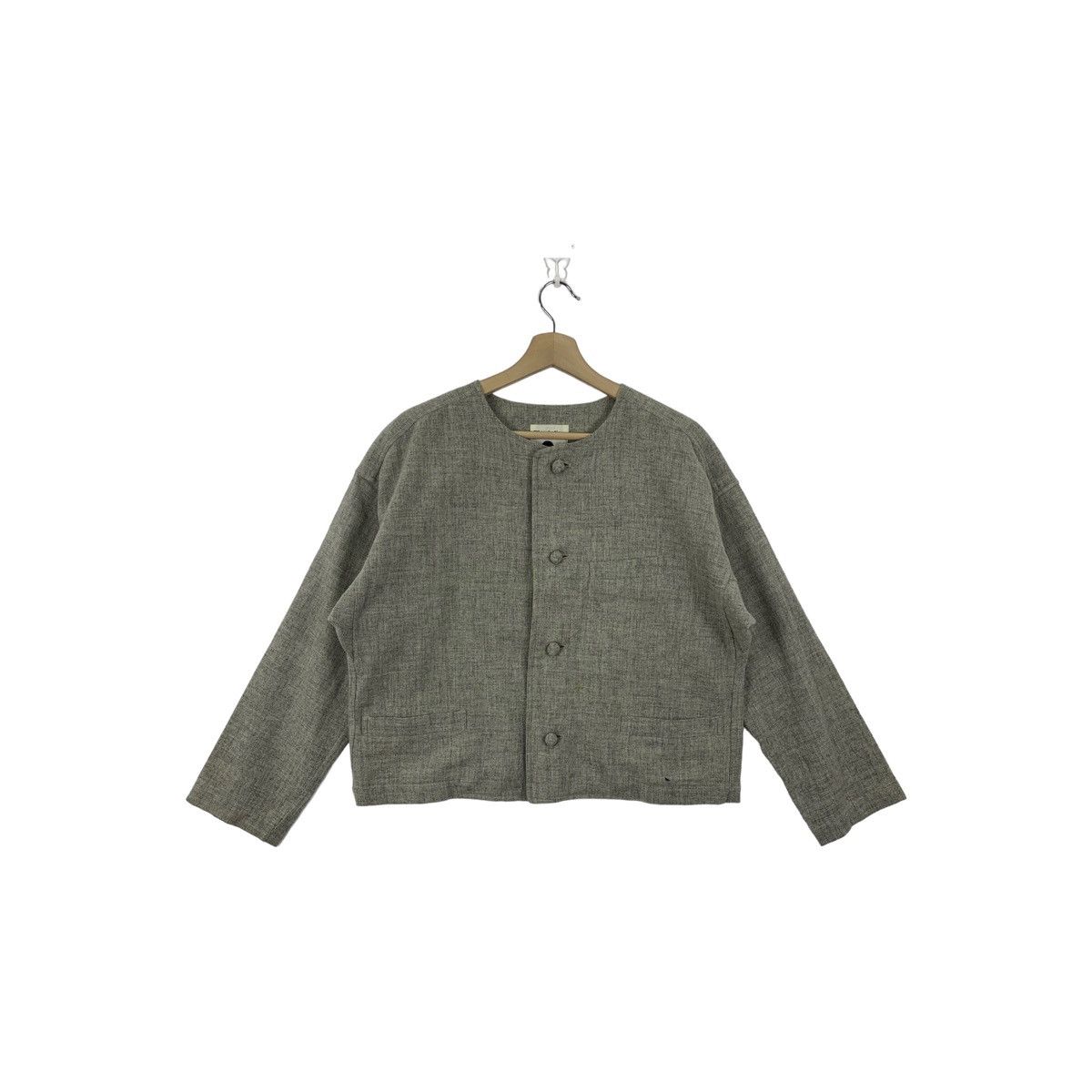 Rare!! PLANTATION By issey miyake wool collarless coats