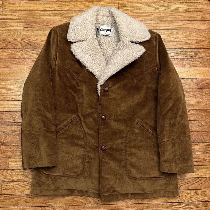 Vintage Vintage 70s CAMPUS Corduroy Sherpa Chore Jacket Size 42 Men ...