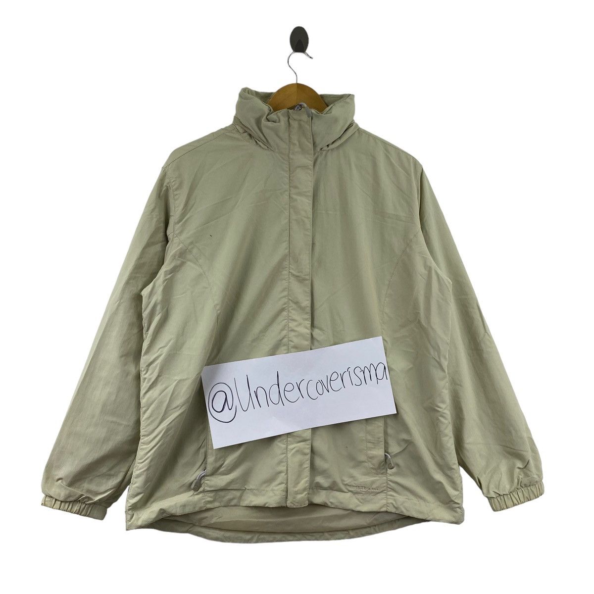 LL BEAN USA Core Canvas Beige Bomber Jacket