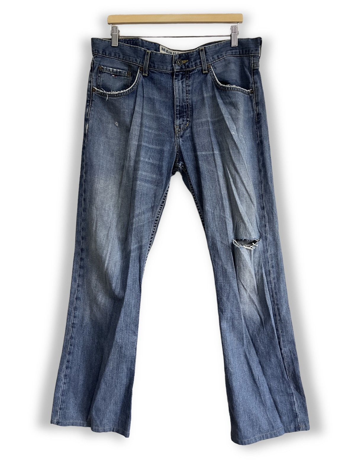Tommy Hilfiger × Vintage Vintage Tommy Hilfiger Flare Heritage Manhattan Distressed Size US 36 / EU 52 - 1 Thumbnail