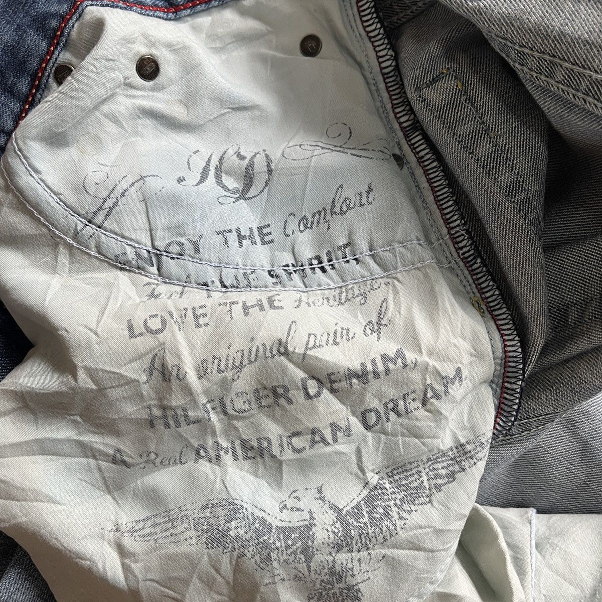 Tommy Hilfiger × Vintage Vintage Tommy Hilfiger Flare Heritage Manhattan Distressed Size US 36 / EU 52 - 17 Thumbnail