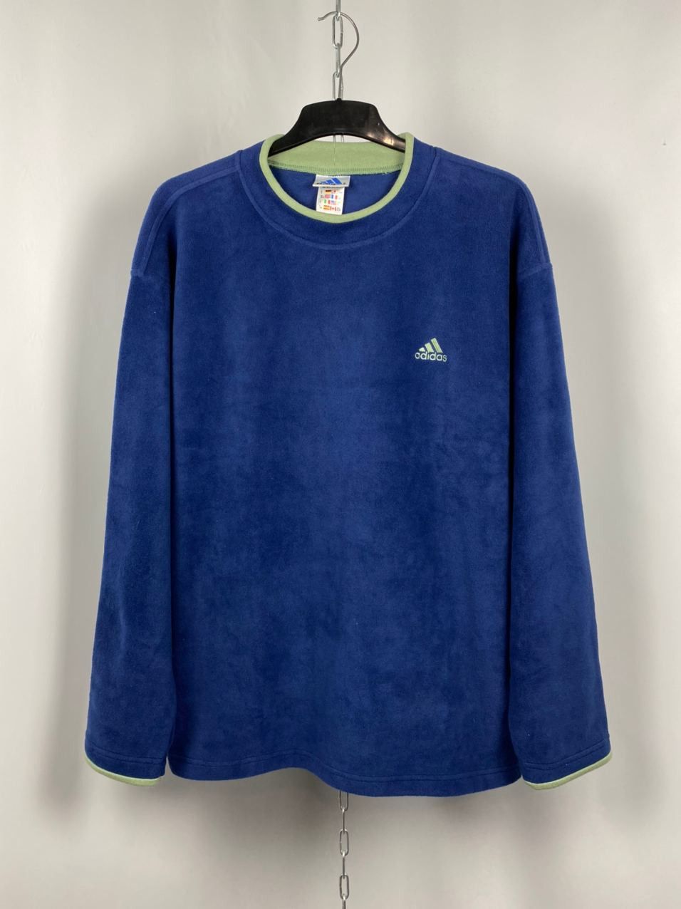 Adidas vintage fleece sweatshirt blue size XL