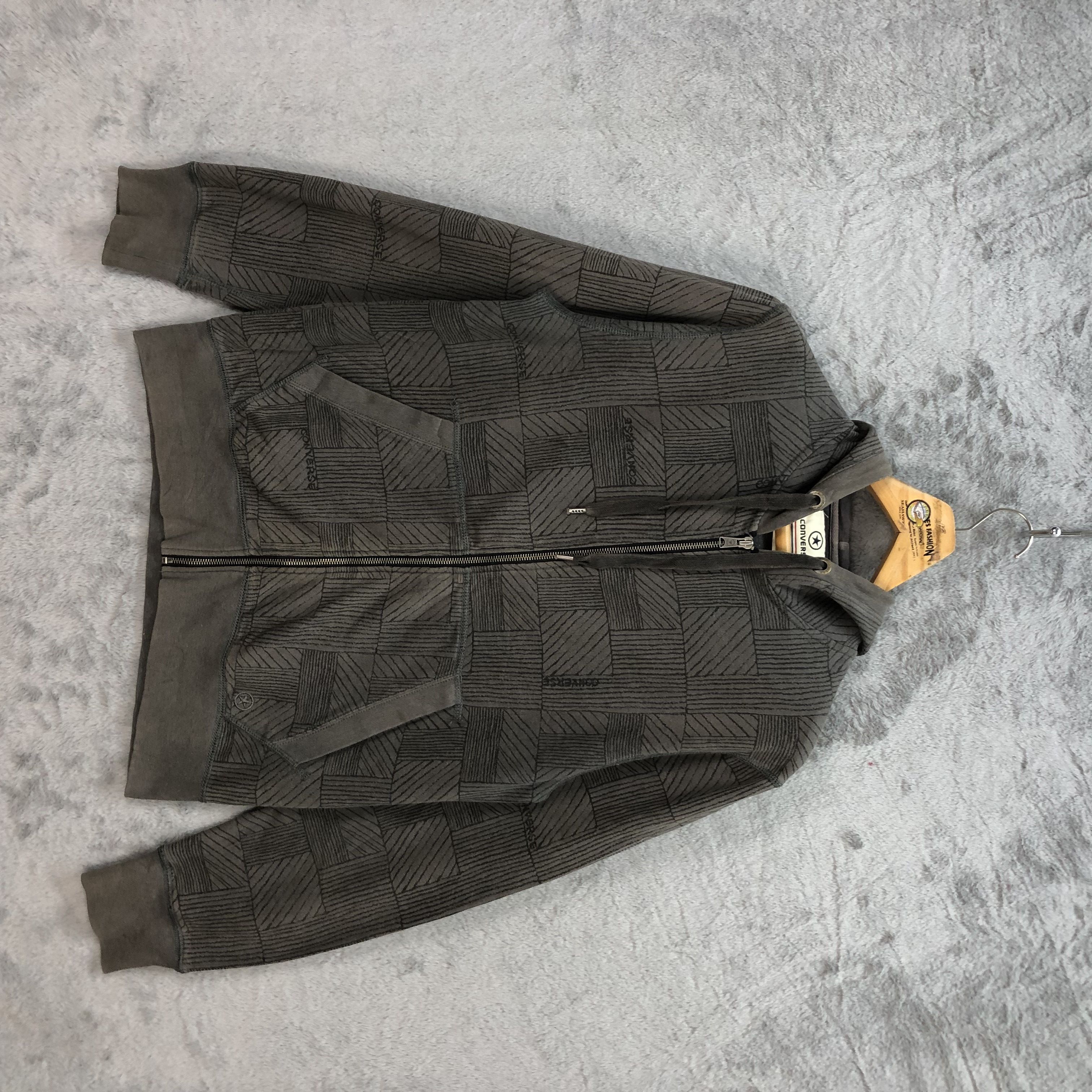 image of Converse Zipper Hoodies 5808-207 in Grey, Men's (Size Medium)