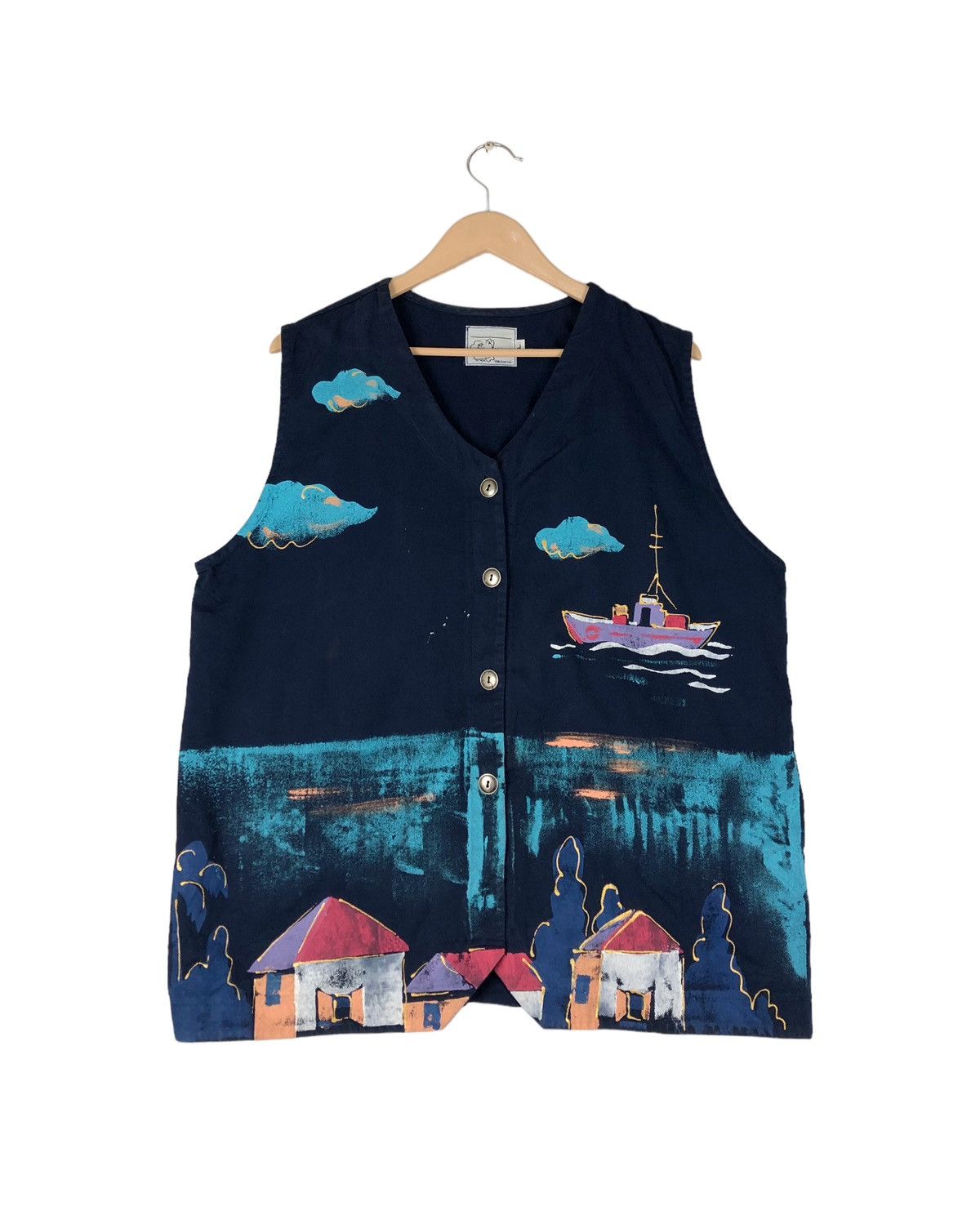 Art Comes First × Japanese Brand Japanese Michael Leu Art Printing Vest Size 34R - 1 Thumbnail