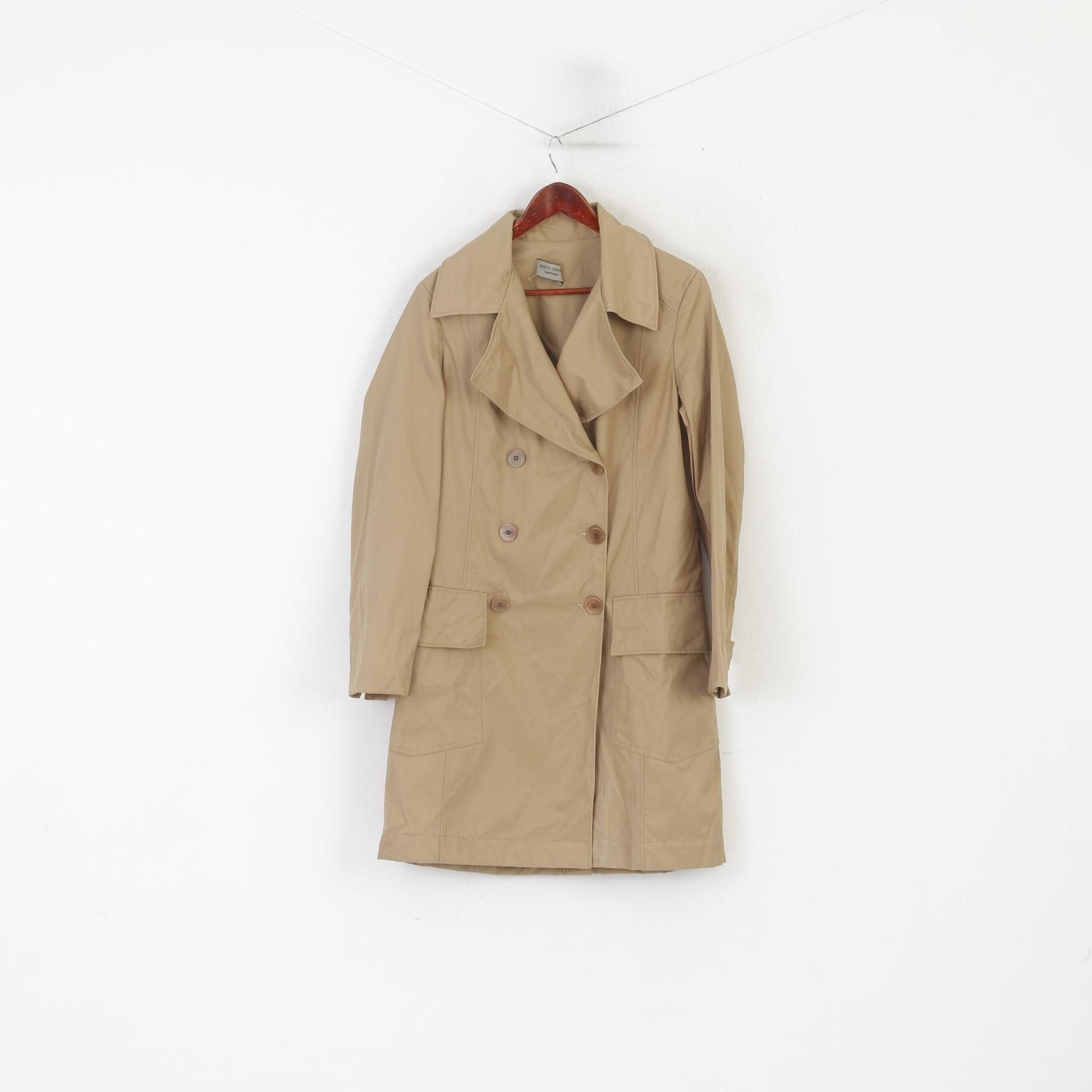 Vintage Henriette Steffensen Copenhagen Women M Coat Beige 5743 Size M / US 6-8 / IT 42-44 - 2 Thumbnail