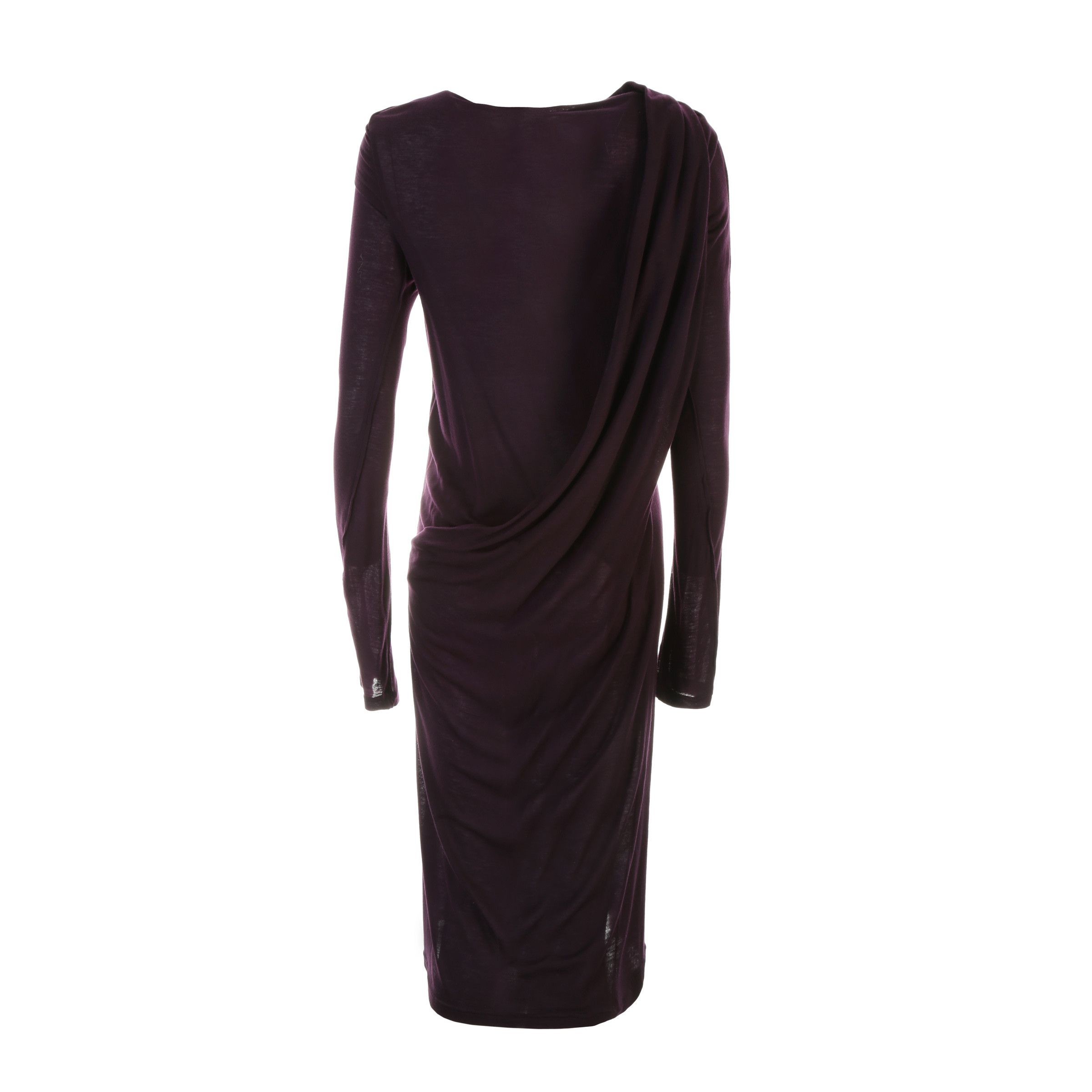 image of Ann Demeulemeester Burgundy Draped Maxi Dress, Women's (Size Small)