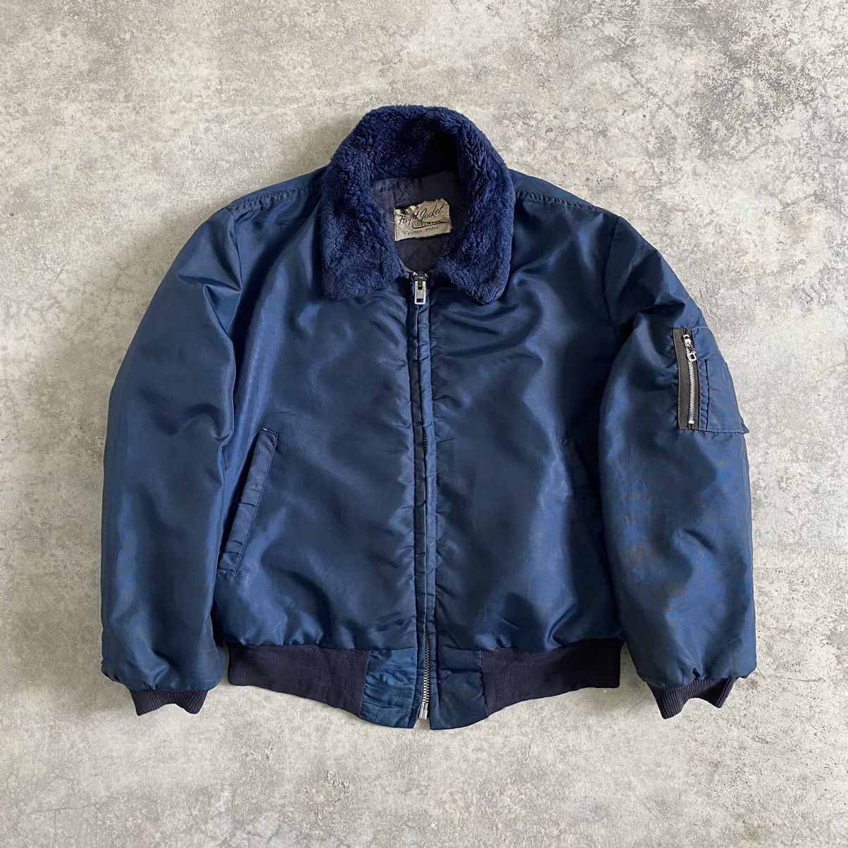 Vintage Vintage 60’s Sherpa Collar Flight Bomber Dirty Jacket Size US L / EU 52-54 / 3 - 1 Thumbnail