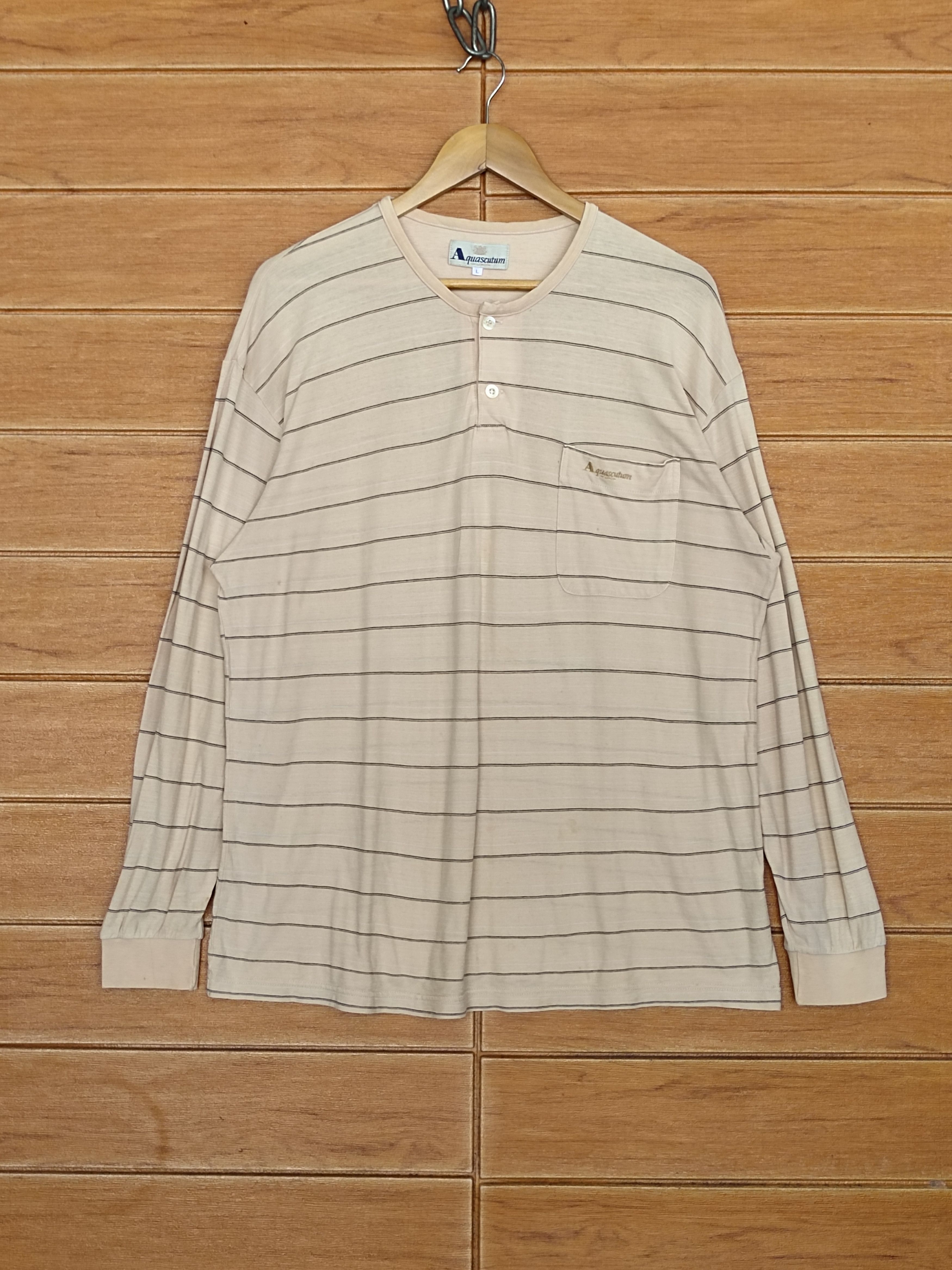 Aquascutum Aquascutum Striped Longsleeve T-Shirt Size US L / EU 52-54 / 3 - 1 Thumbnail