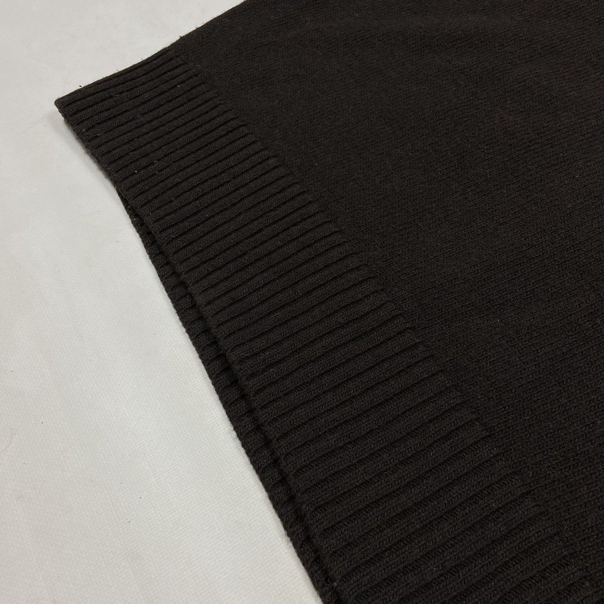 Massimo Osti ARCHIVE STONE ISLAND V NECK BROWN WOOL KNITTED SWEATER Size US L / EU 52-54 / 3 - 6 Thumbnail