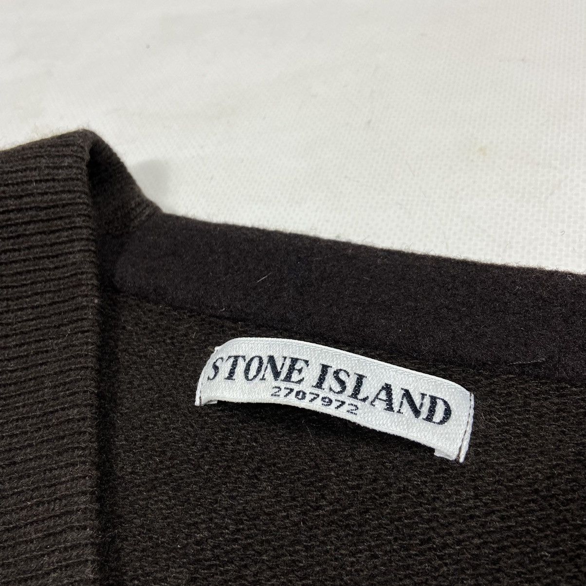 Massimo Osti ARCHIVE STONE ISLAND V NECK BROWN WOOL KNITTED SWEATER Size US L / EU 52-54 / 3 - 7 Thumbnail