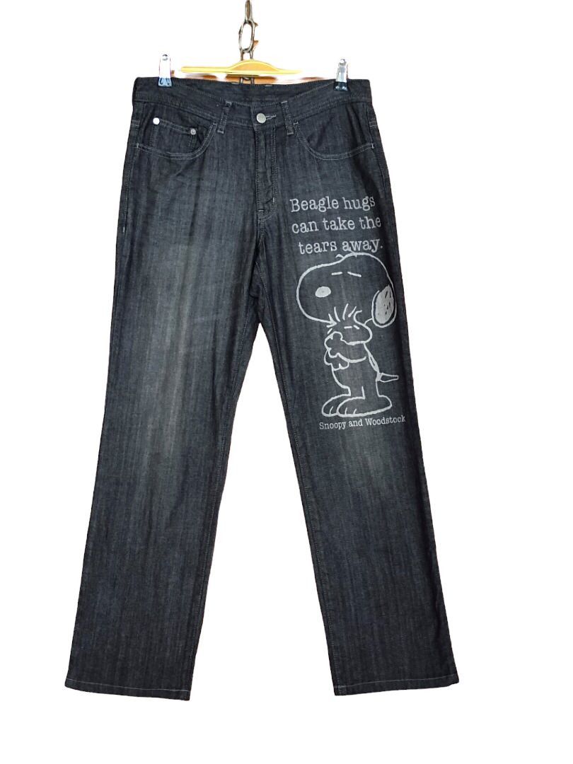 Jean Charles De Castelbajac Castelbajac Peanut Snoopy & Woodstock Denim Pants Size US 31 - 1 Thumbnail