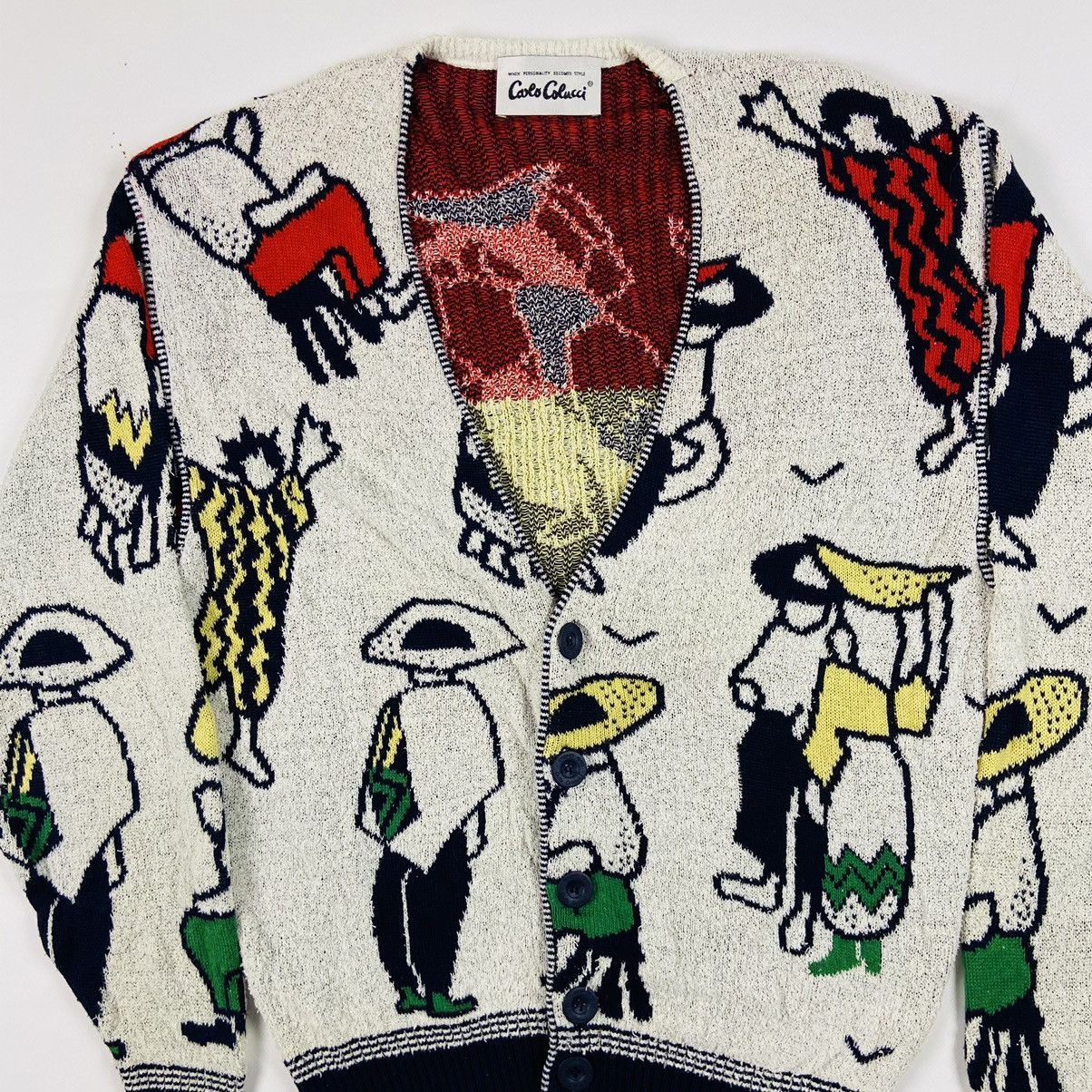 Carlo Colucci 1980s CARLO COLUCCI ARCHIVE RARE KNITTED CARDIGAN - № 1124 Size US L / EU 52-54 / 3 - 4 Thumbnail