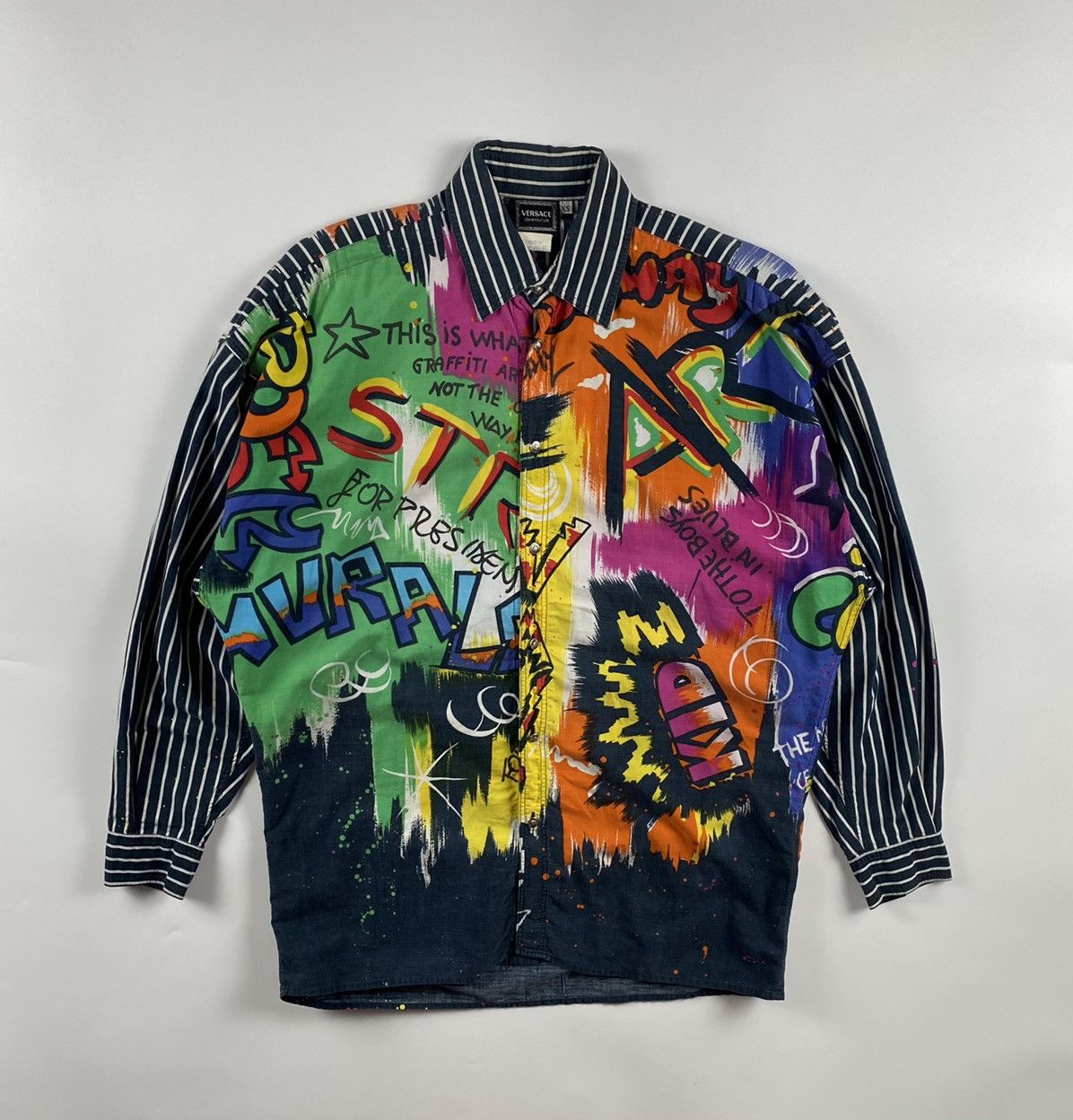 Versace Vintage Versace Graffiti Long Sleeve | Grailed