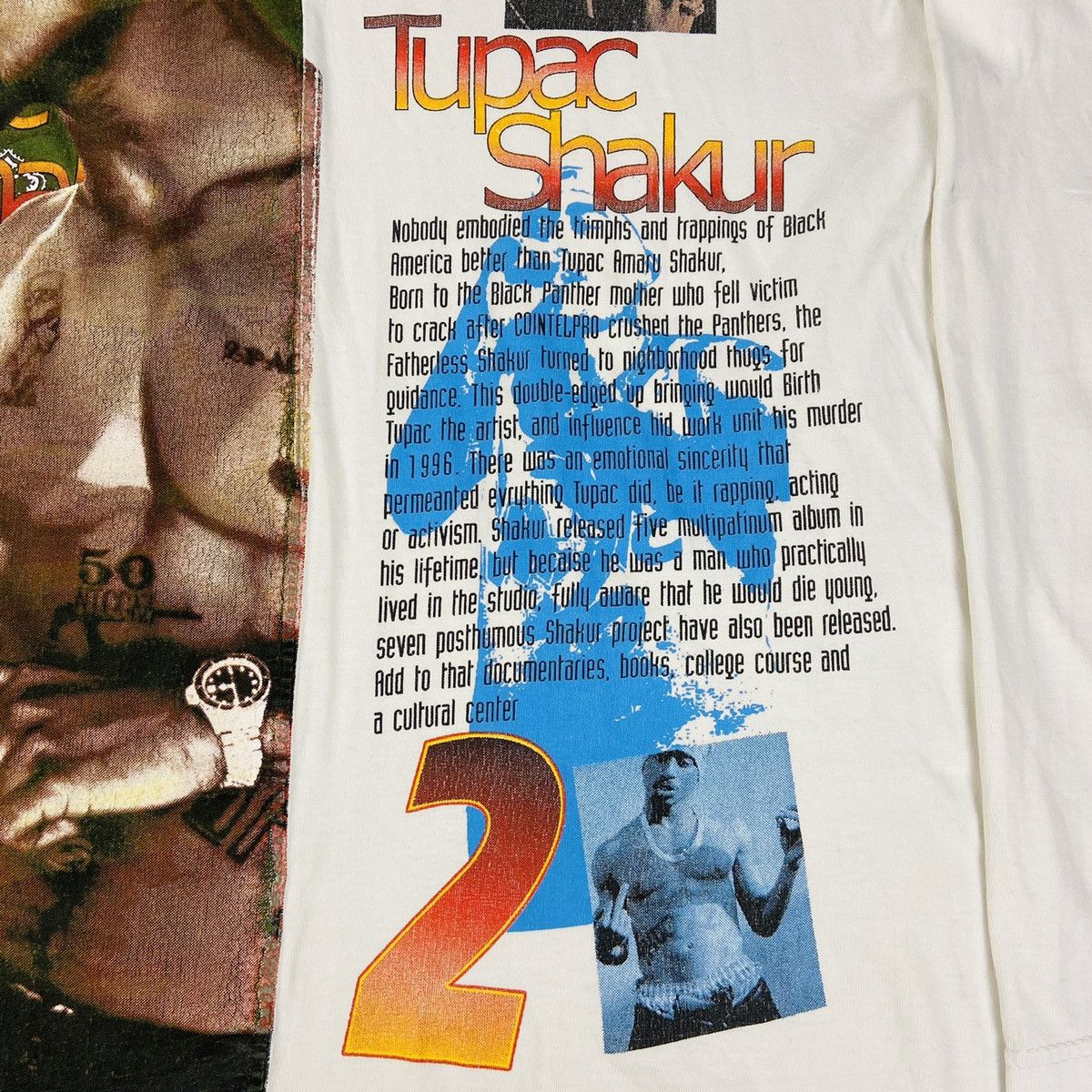 Rap Tees 2PAC AMARU SHAKUR FOREVER LEGEND LONGSLEEVE 1990s - № 1019 Size US L / EU 52-54 / 3 - 4 Thumbnail