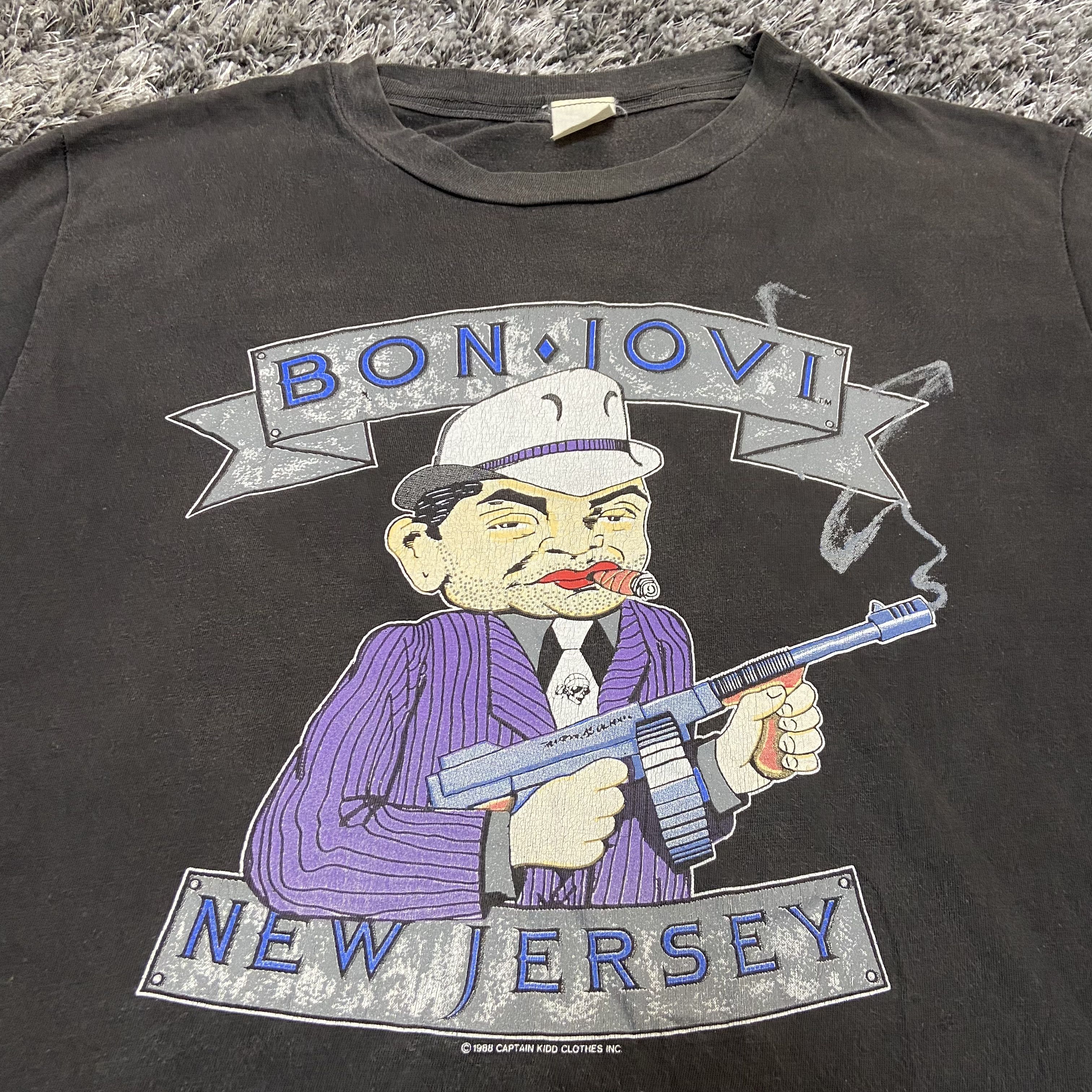 Band Tees 1988 BROTHERHOOD TOUR BON JOVI NEW JERSEY FADED TEE - № 248 Size US S / EU 44-46 / 1 - 3 Thumbnail