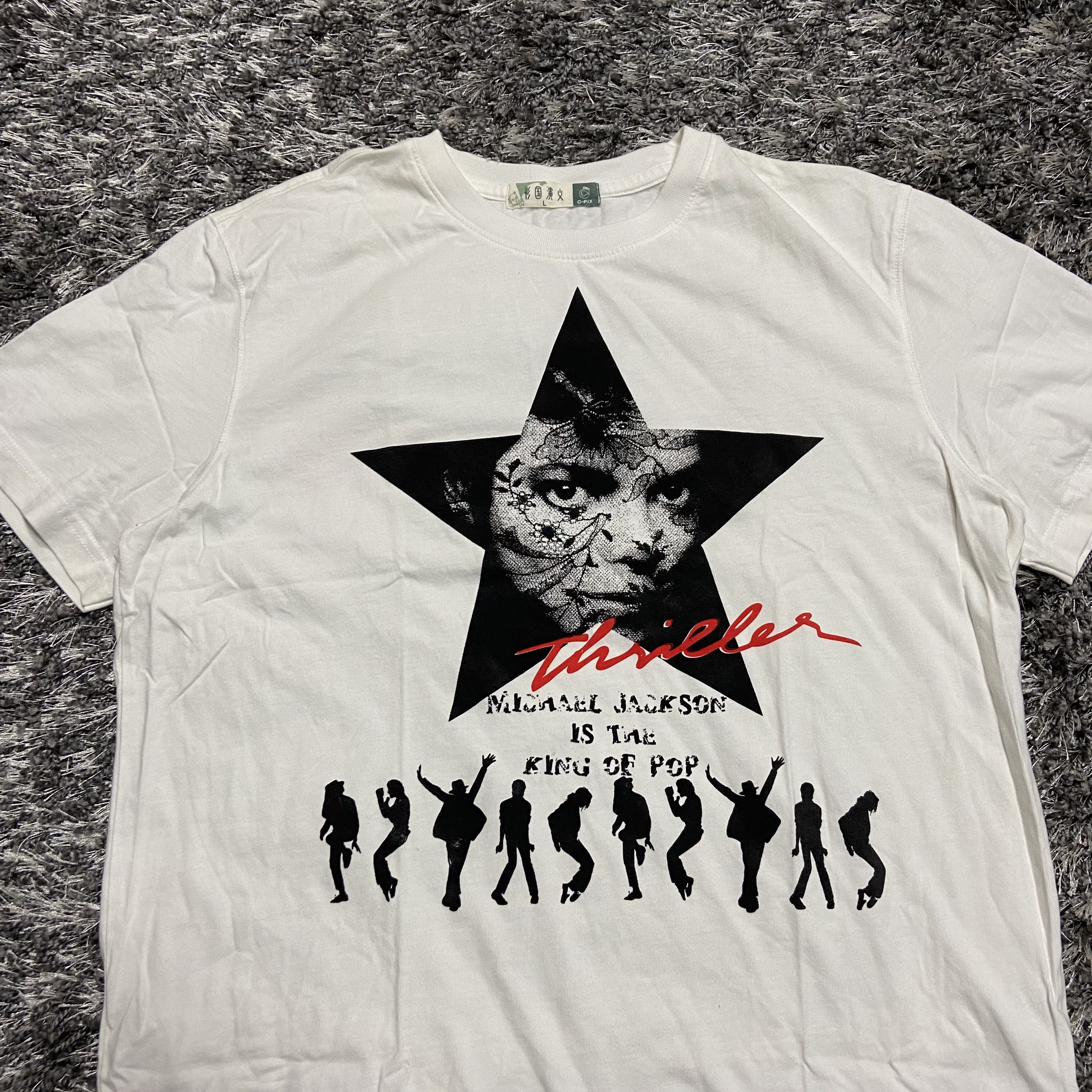 Band Tees JAPANESE MICHAEL JACKSON C-PICS RARE VINTAGE TEE - № 545 Size US L / EU 52-54 / 3 - 2 Thumbnail
