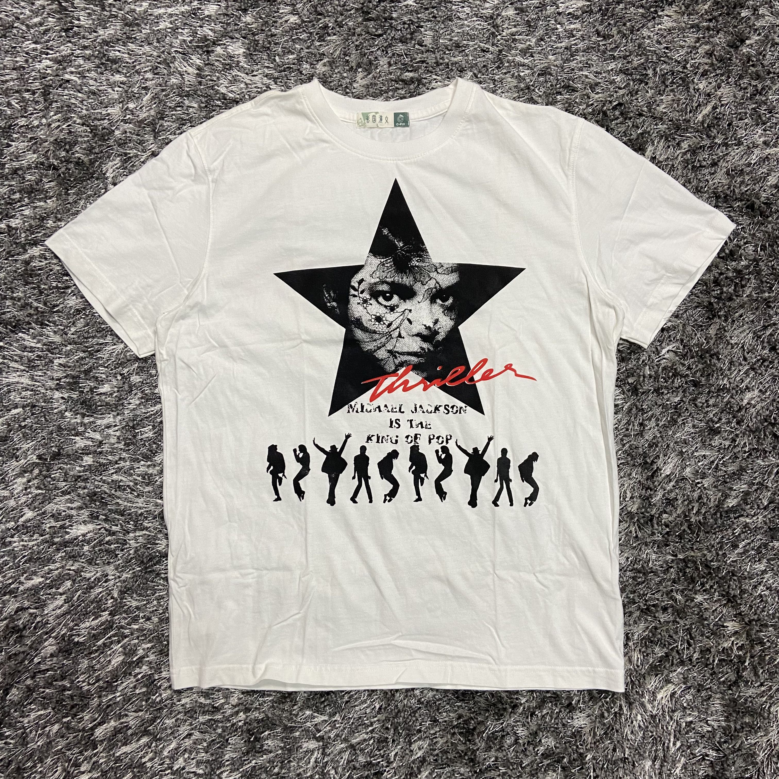 Band Tees JAPANESE MICHAEL JACKSON C-PICS RARE VINTAGE TEE - № 545 Size US L / EU 52-54 / 3 - 1 Thumbnail