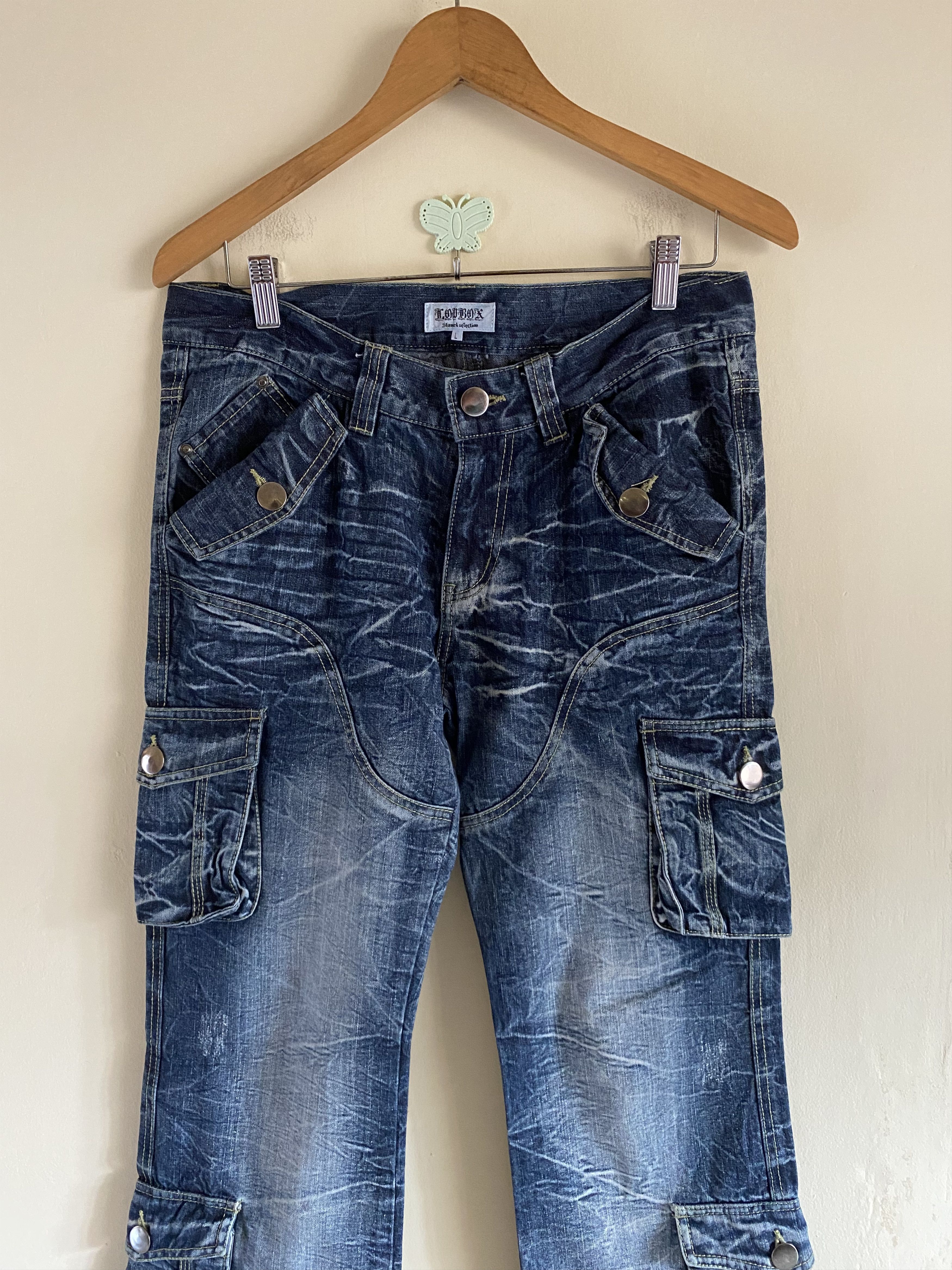 20471120 × Beauty Beast × Hysteric Glamour Rare Design Japanese Lowbox Ripped Jeans Distressed Denim Size US 34 / EU 50 - 2 Thumbnail