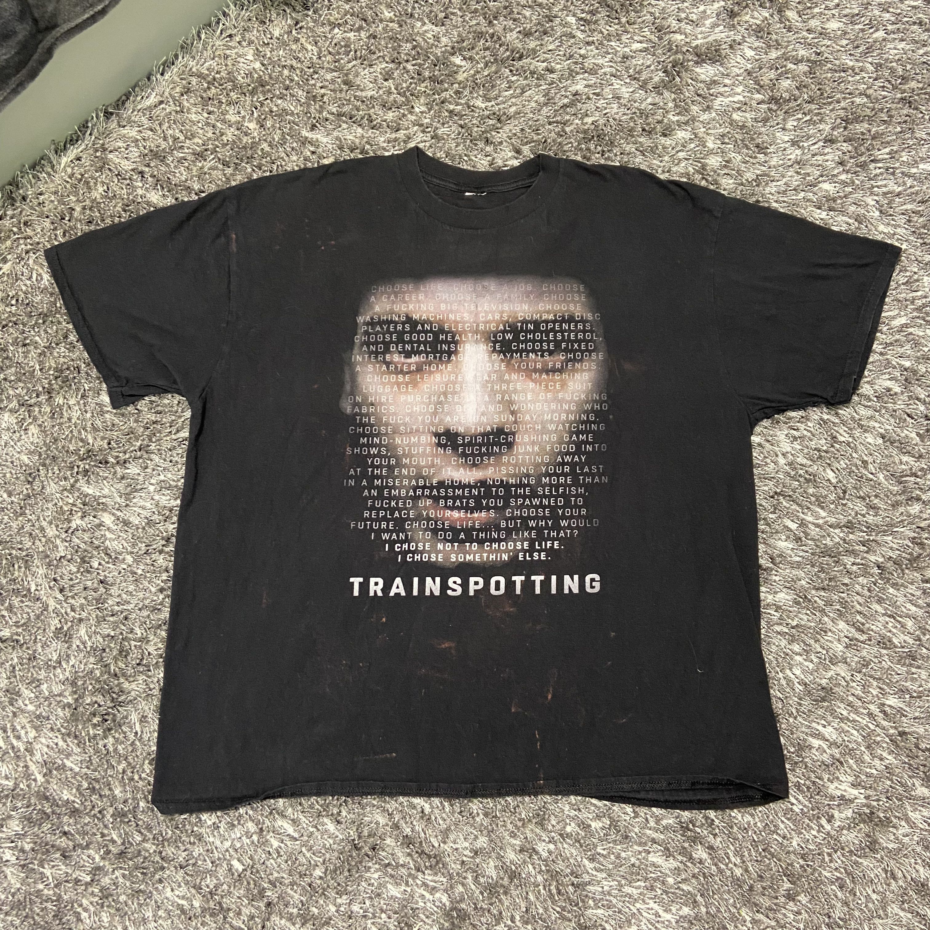 1990s TRAINSPOTTING RARE DISTRESSED VINTAGE TEE - № 378