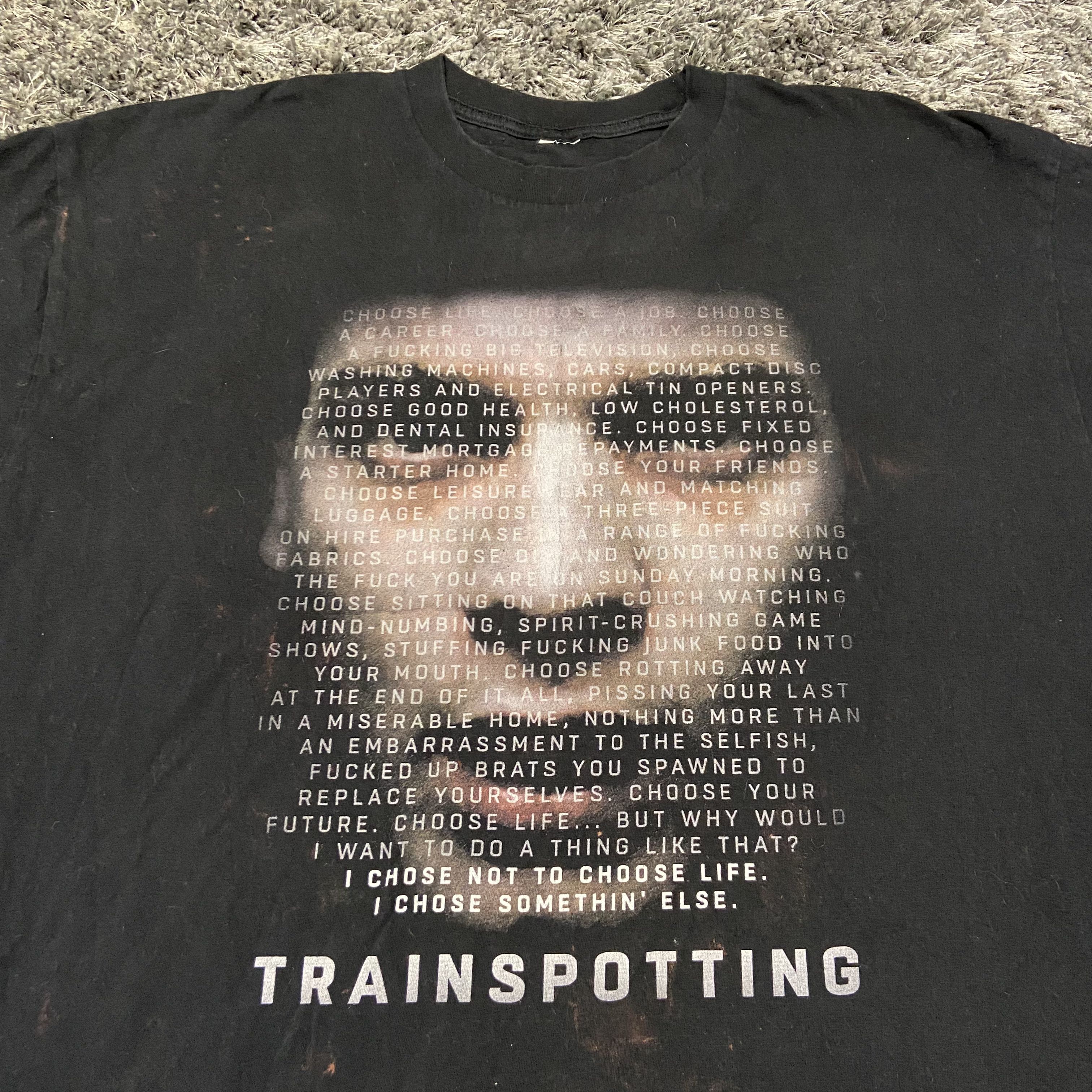 Vintage 1990s TRAINSPOTTING RARE DISTRESSED VINTAGE TEE - № 378 Size US L / EU 52-54 / 3 - 2 Thumbnail