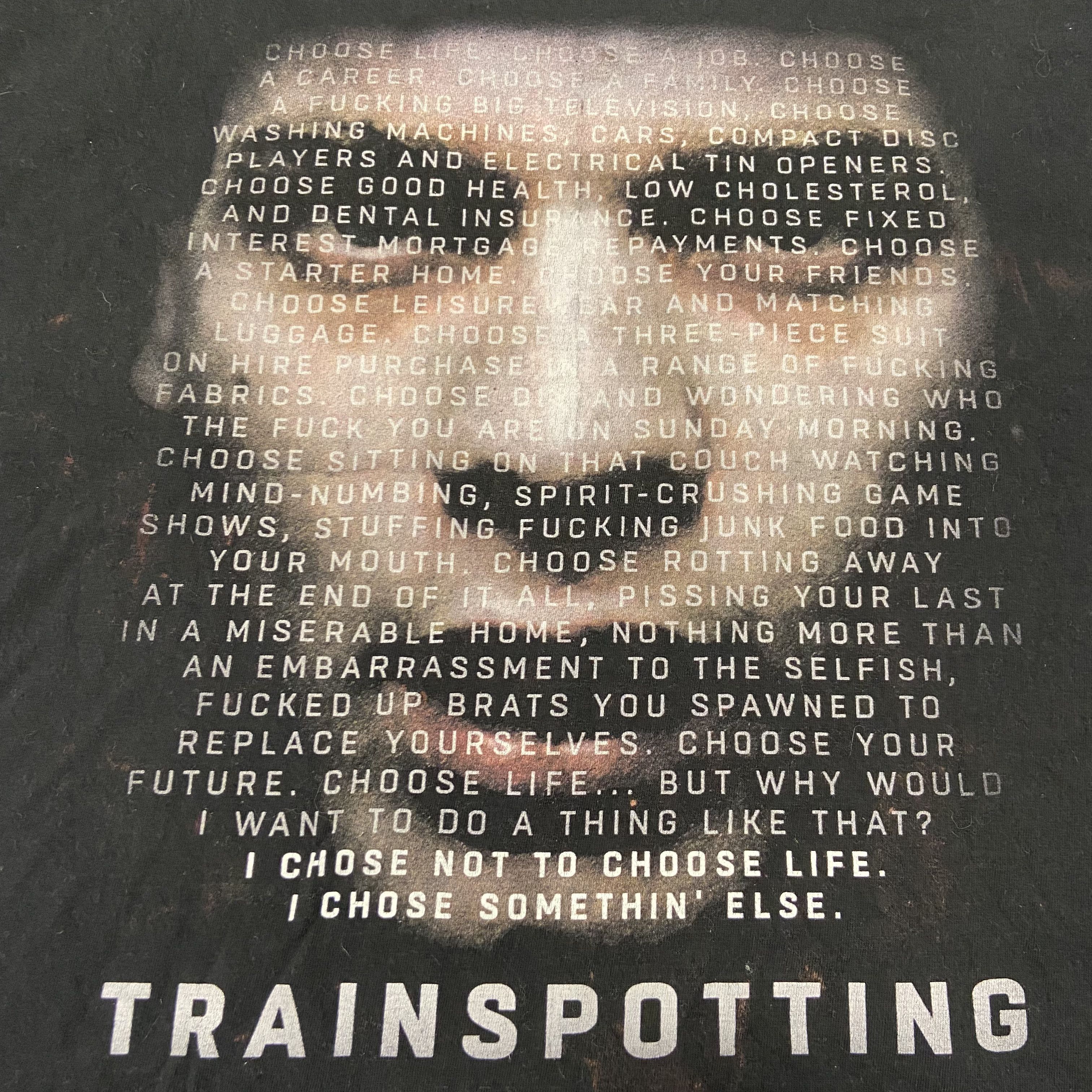 Vintage 1990s TRAINSPOTTING RARE DISTRESSED VINTAGE TEE - № 378 Size US L / EU 52-54 / 3 - 3 Thumbnail