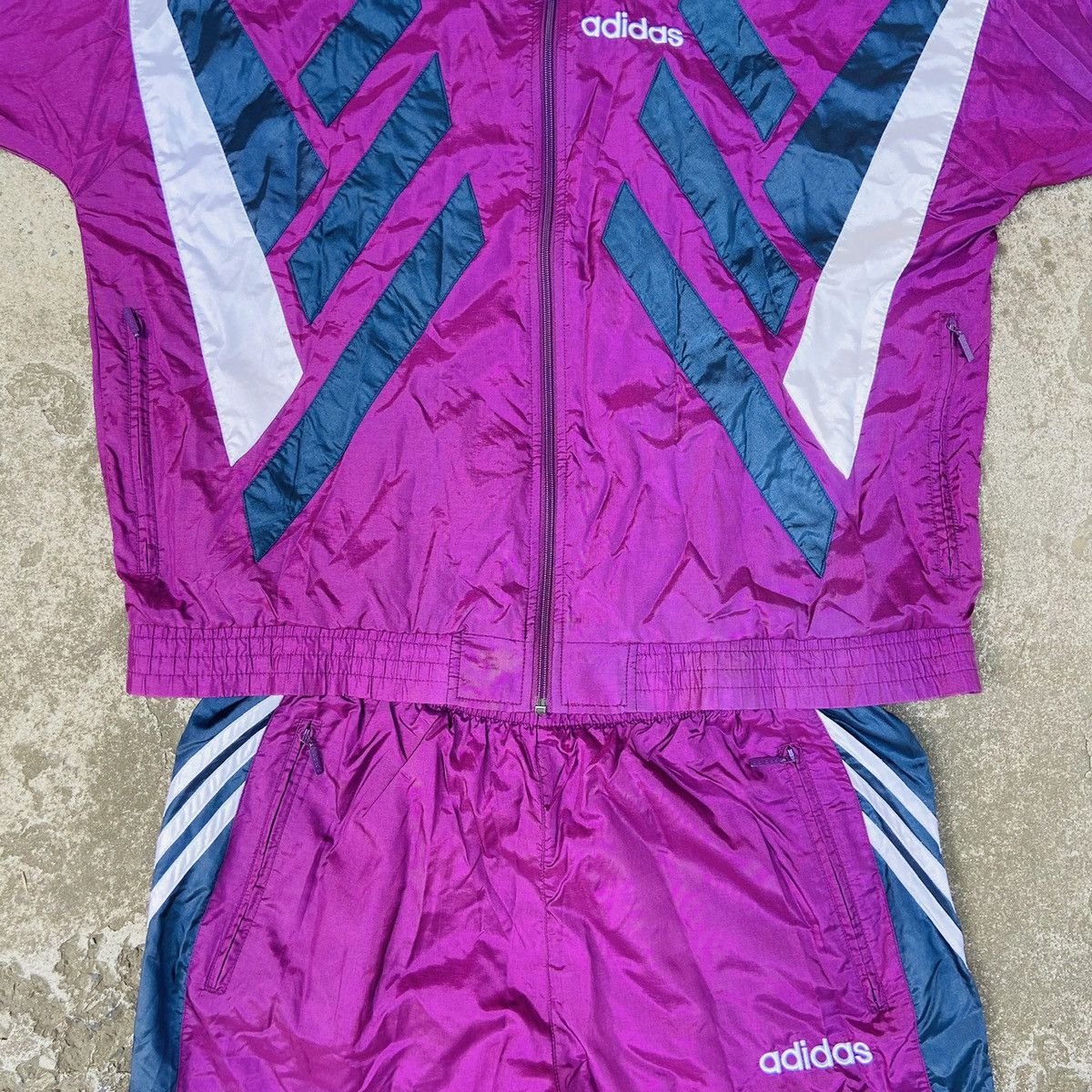 Adidas PURPLE HAZE 1980s ICONIC VINTAGE ADIDAS ACID TRACK SUIT Size US L / EU 52-54 / 3 - 2 Thumbnail