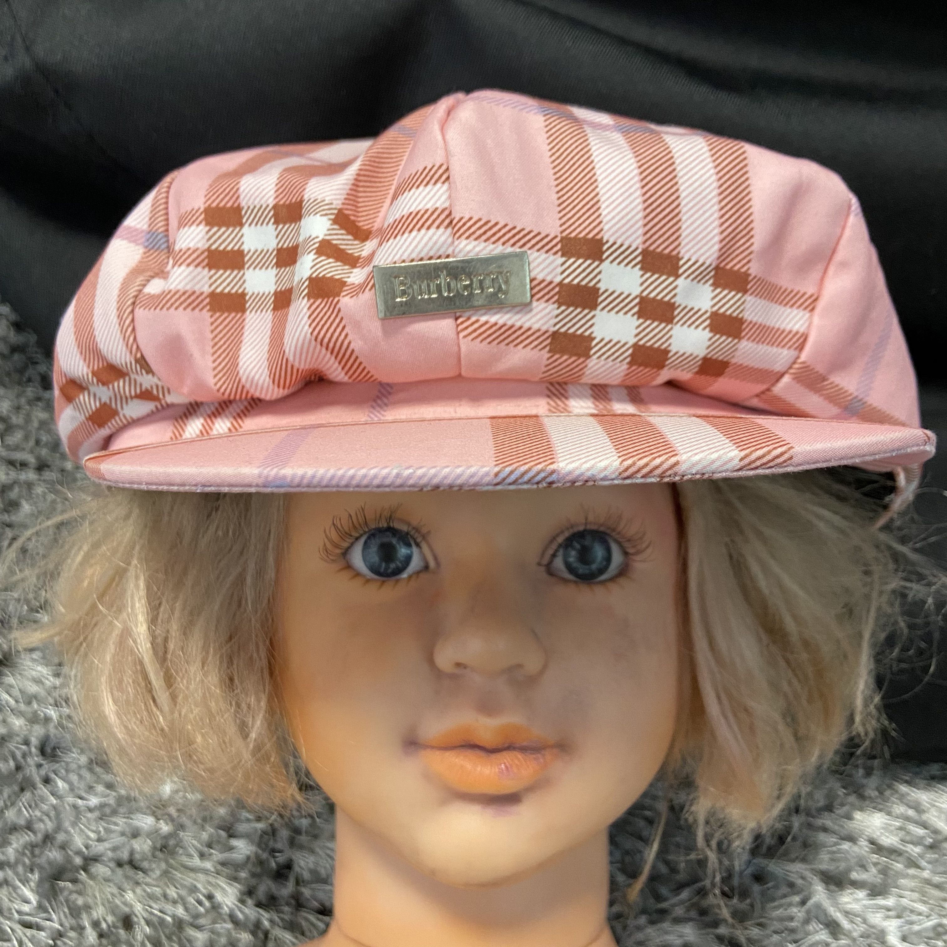 Burberry London 100% Cashmere Candy  Pink Plaid Nova Check Baseball Cap Hat Burberry Vintage Check Cashmere Newsboy Cap - Pink Hats  main image 2