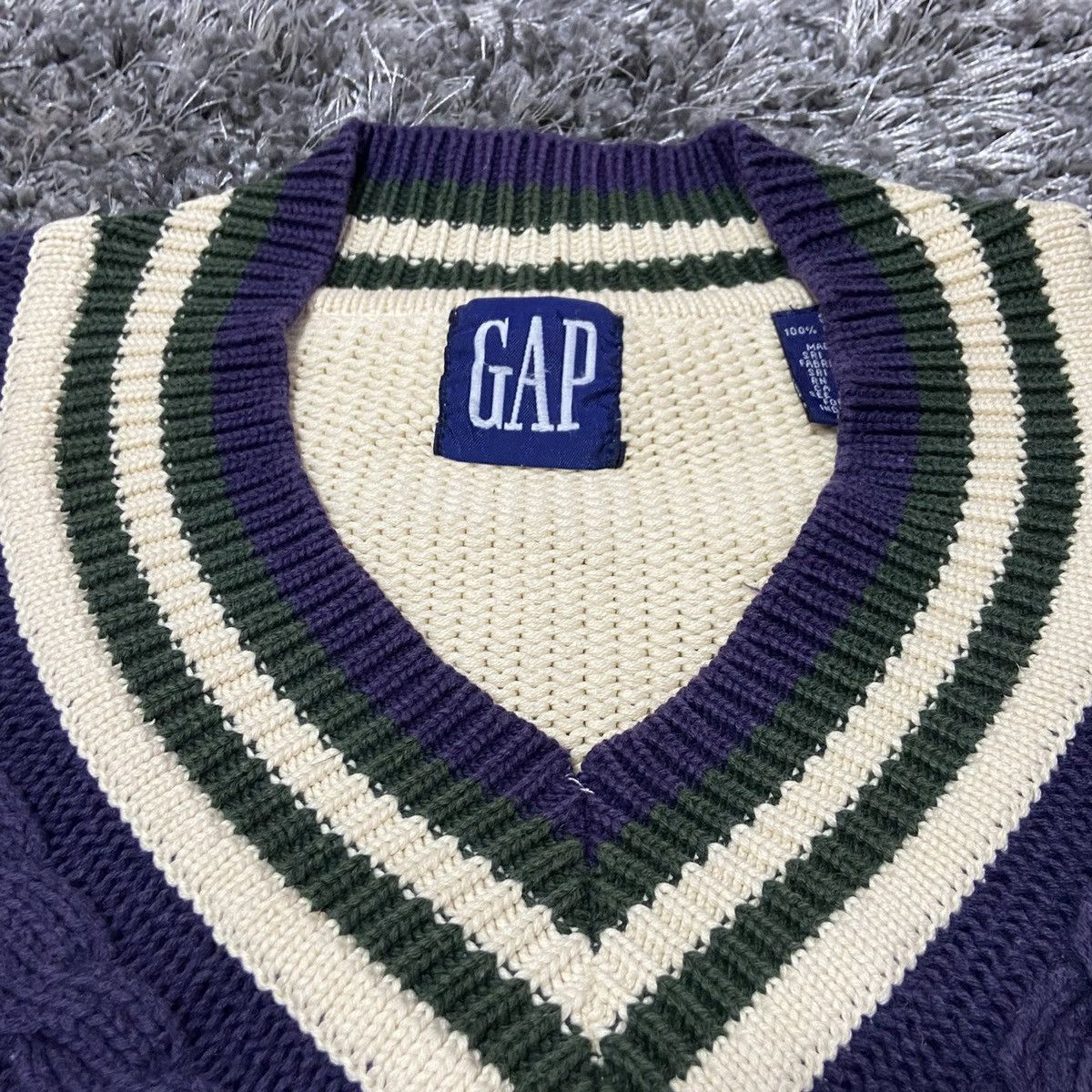 Gap GAP VINTAGE V-NECK OVERSIZED BOXY KNITTED SWEATER - № 1241 Size US M / EU 48-50 / 2 - 5 Thumbnail