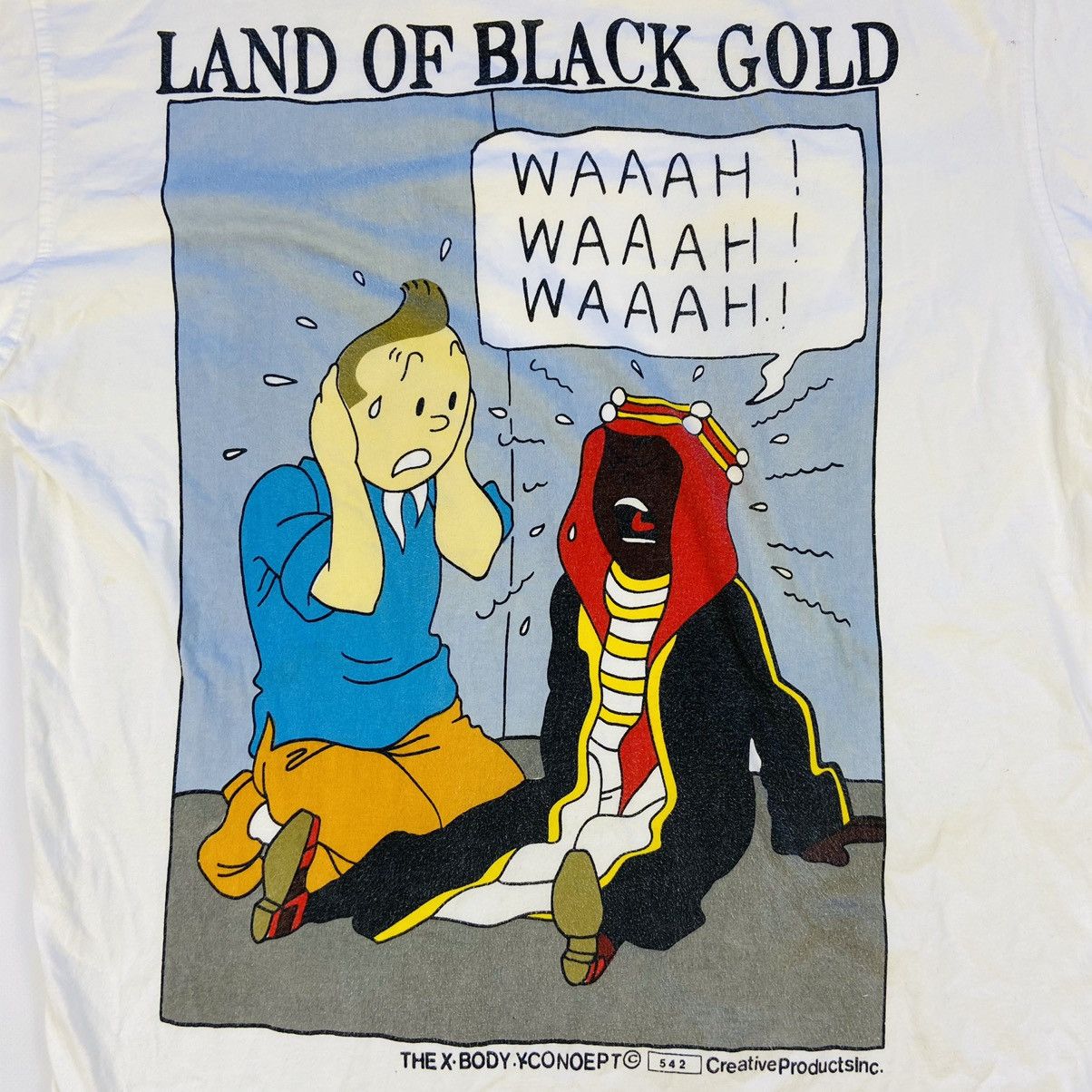 Vintage 1990s RARE TIN TIN LAND OF BLACK GOLD TEE - № 359 Size US L / EU 52-54 / 3 - 2 Thumbnail
