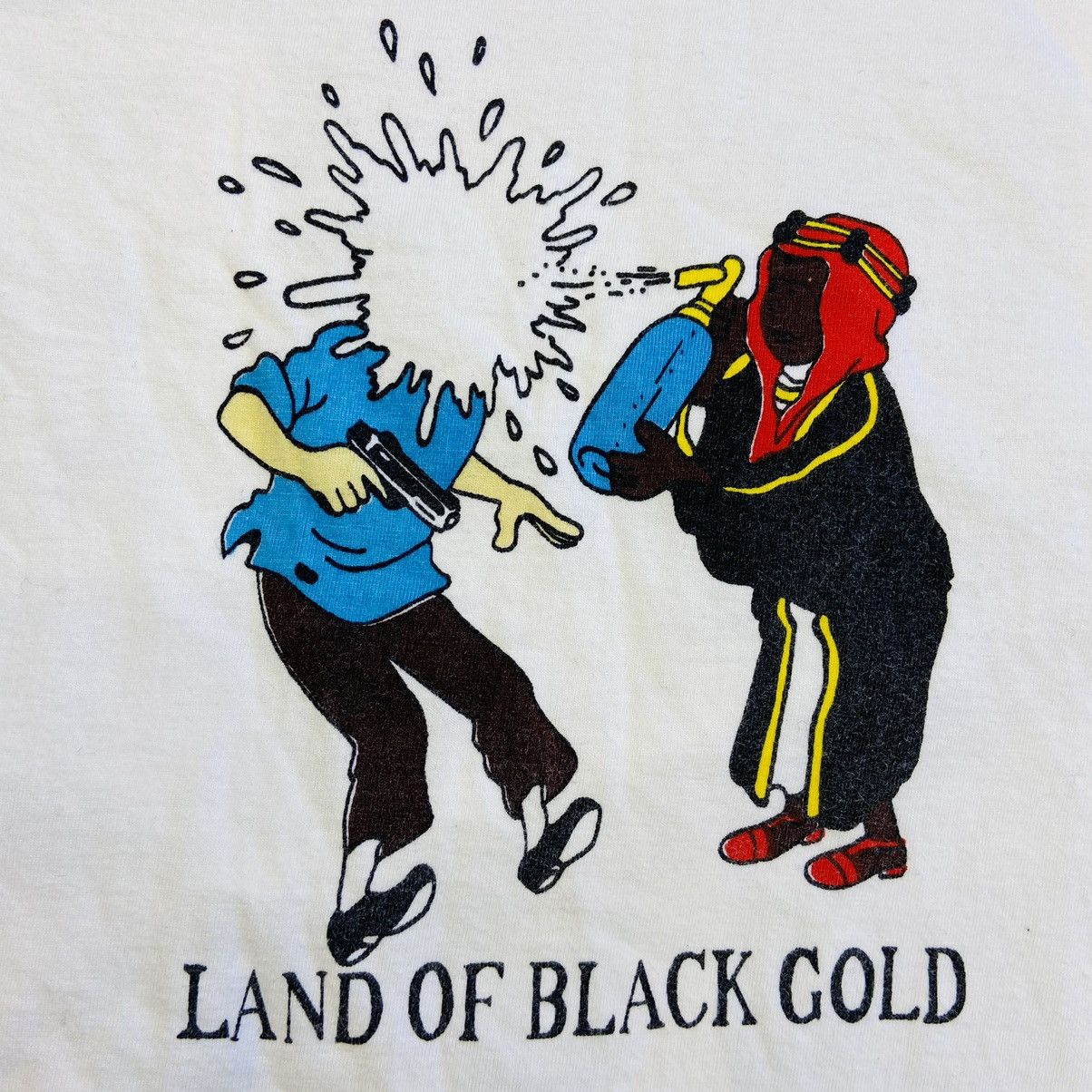 Vintage 1990s RARE TIN TIN LAND OF BLACK GOLD TEE - № 359 Size US L / EU 52-54 / 3 - 7 Thumbnail