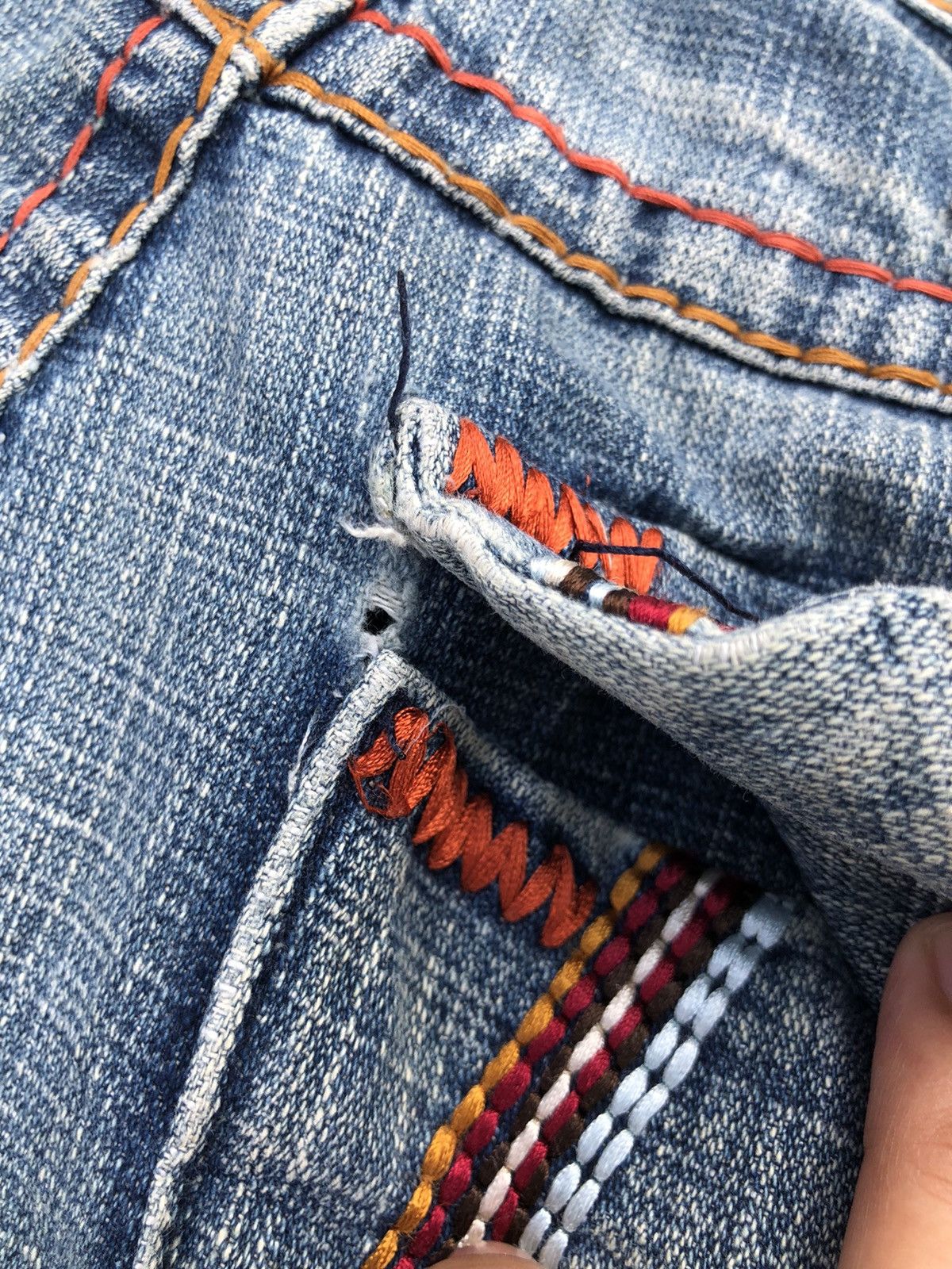 True Religion True Religion Joey Super T Distressed Washed Denim Size US 32 / EU 48 - 9 Thumbnail