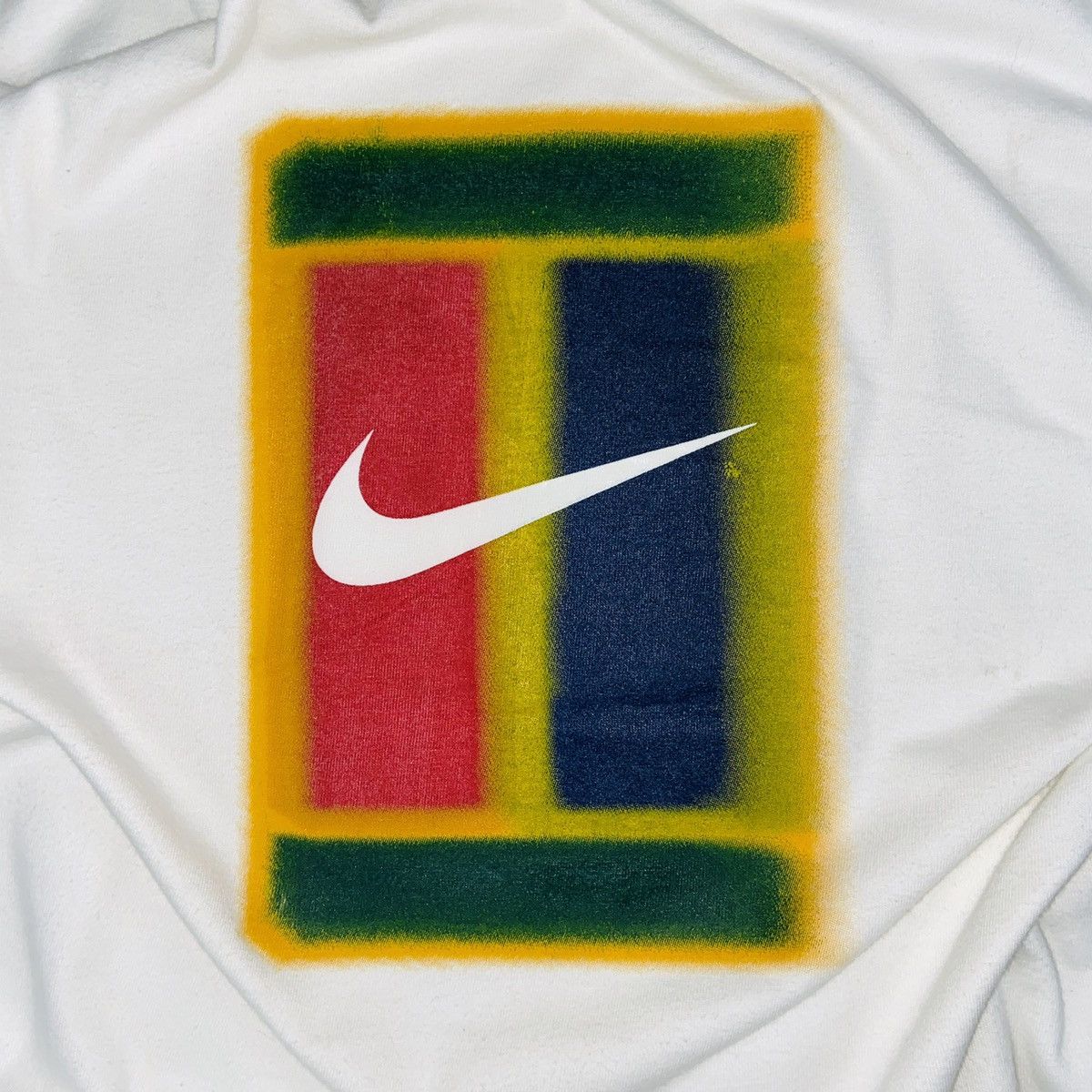 Nike 1990s NIKE CHALLENGE COURT BIG LOGO RARE TEE - № 349 Size US L / EU 52-54 / 3 - 5 Thumbnail