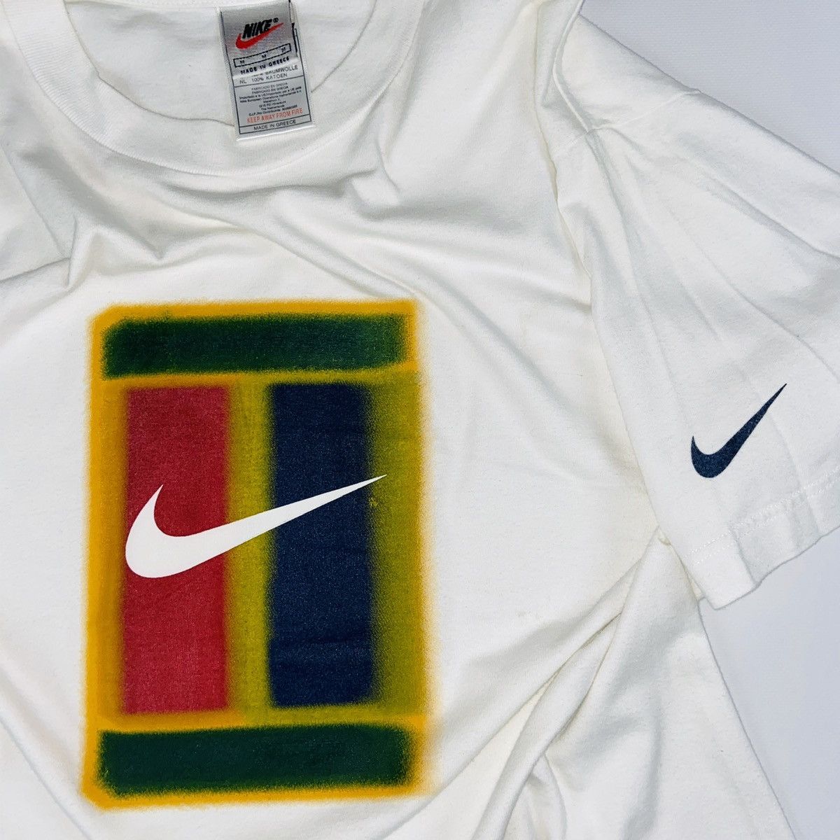 Nike 1990s NIKE CHALLENGE COURT BIG LOGO RARE TEE - № 349 Size US L / EU 52-54 / 3 - 3 Thumbnail