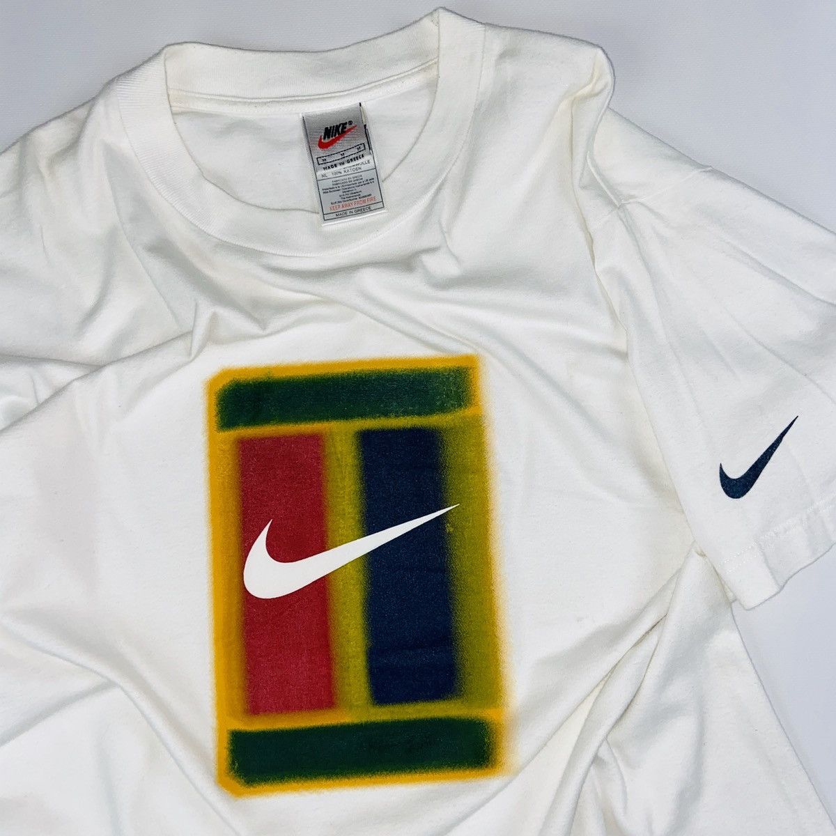 Nike 1990s NIKE CHALLENGE COURT BIG LOGO RARE TEE - № 349 Size US L / EU 52-54 / 3 - 2 Thumbnail