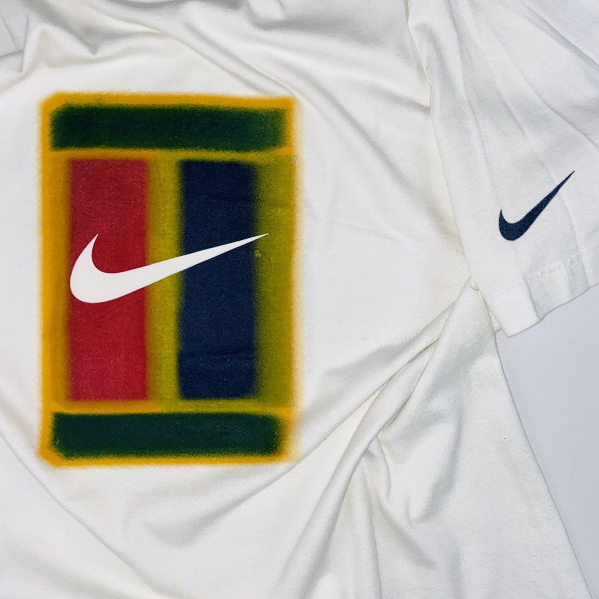 Nike 1990s NIKE CHALLENGE COURT BIG LOGO RARE TEE - № 349 Size US L / EU 52-54 / 3 - 4 Thumbnail