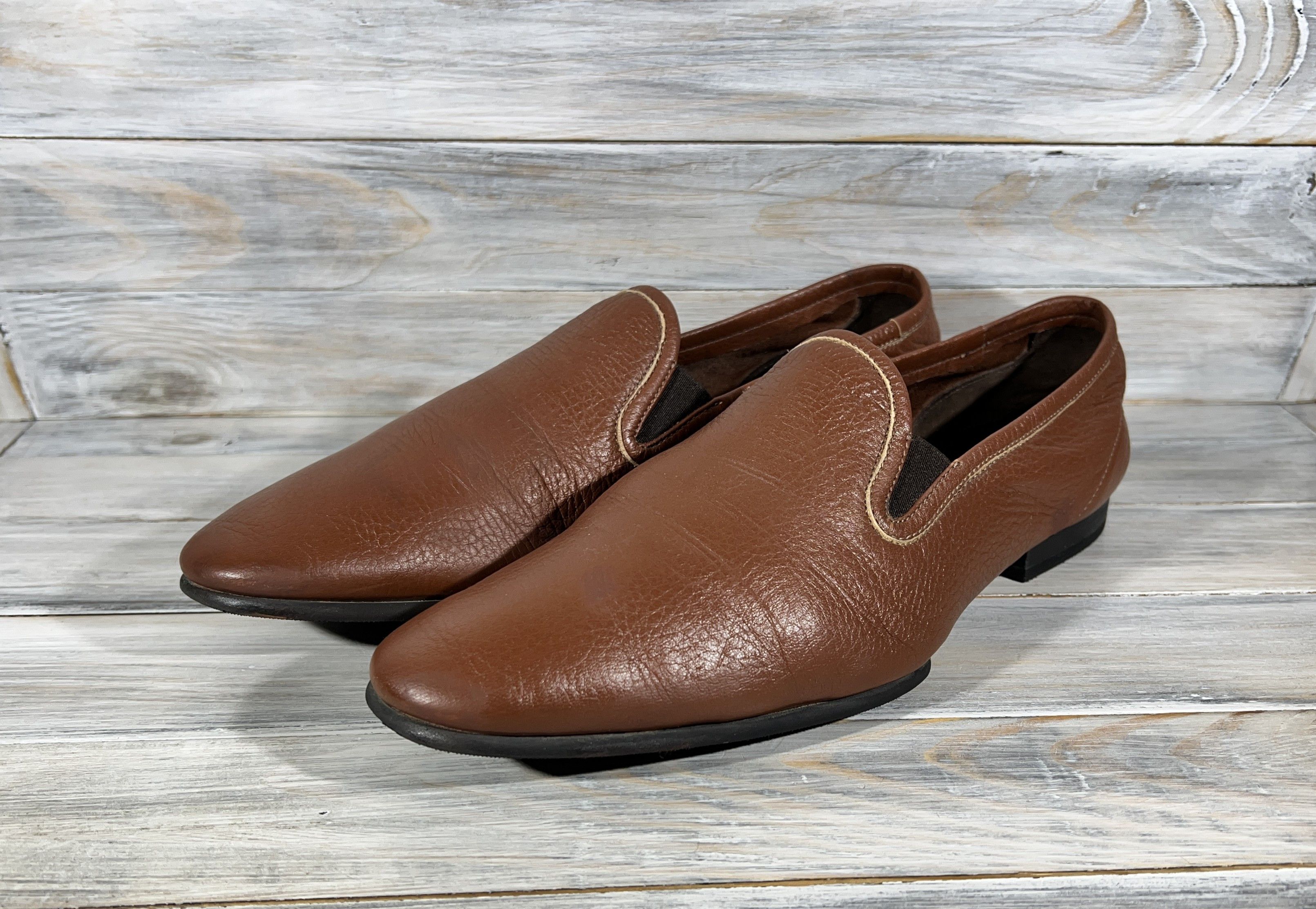 Leather Max Verre Neapolis Loafers Men's Leather Shoes Brown Luxury Size US 11 / EU 44 - 15 Thumbnail