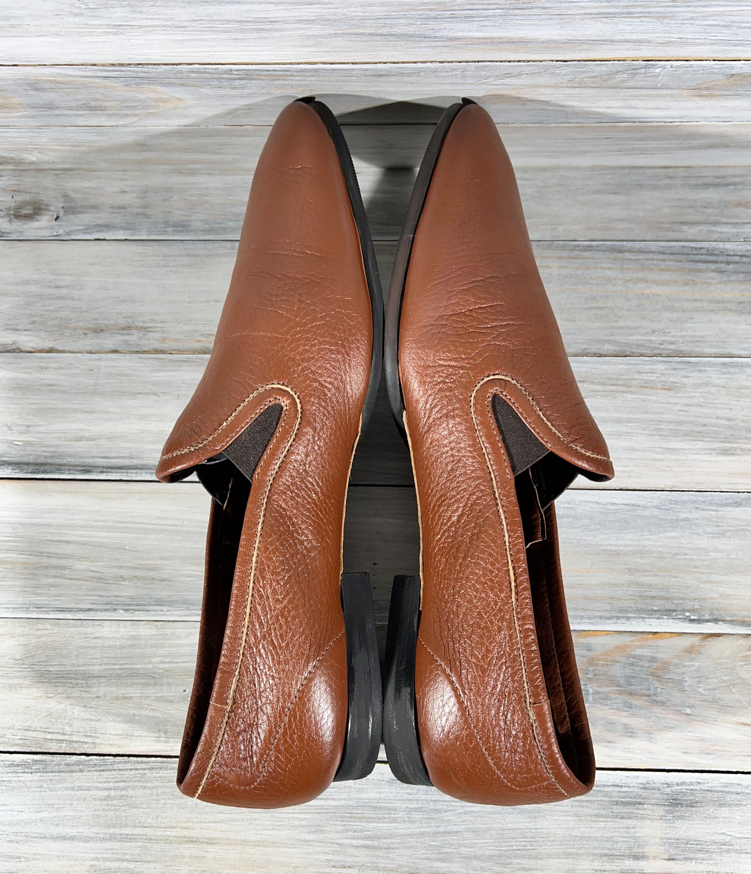 Leather Max Verre Neapolis Loafers Men's Leather Shoes Brown Luxury Size US 11 / EU 44 - 7 Thumbnail