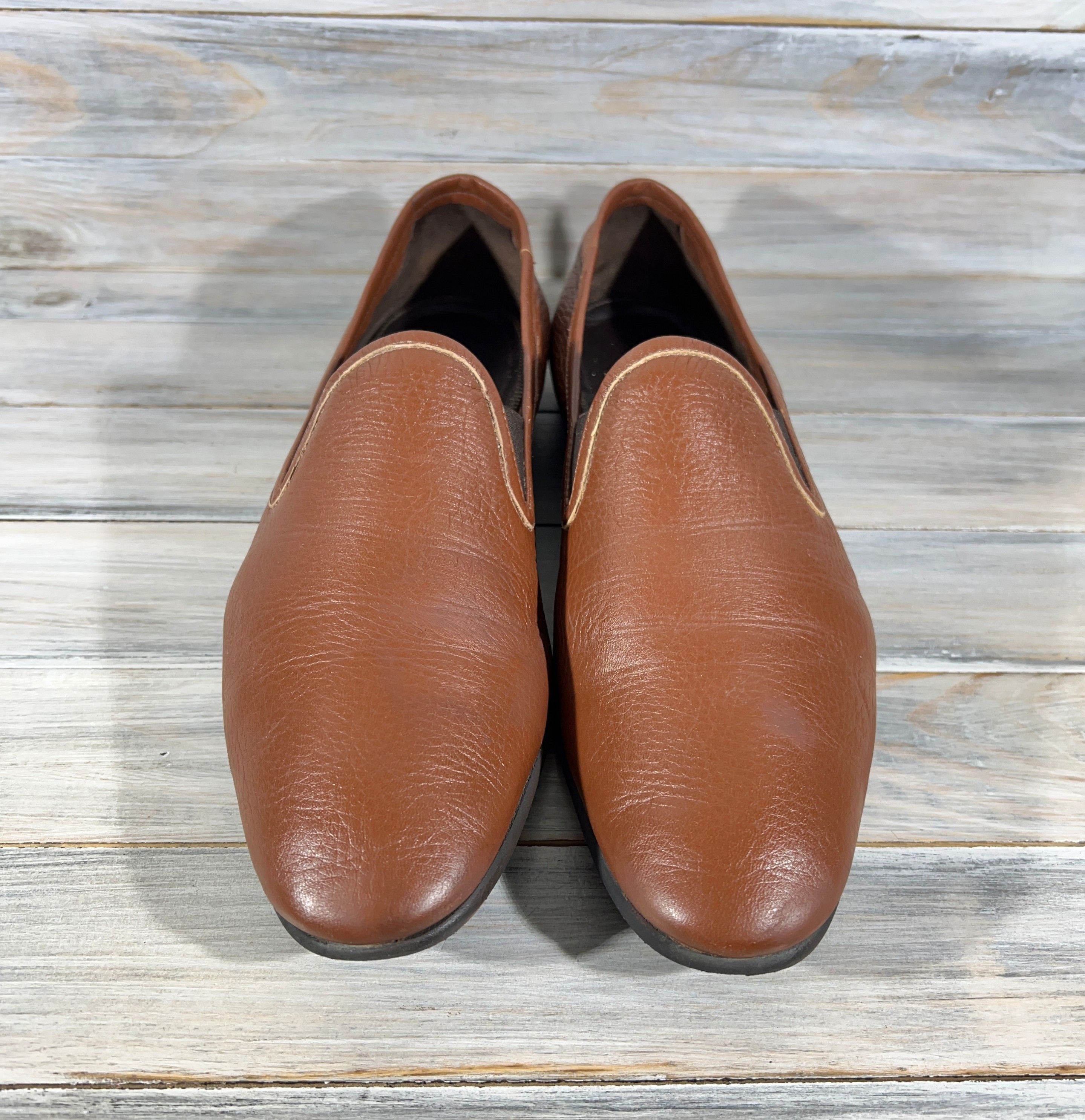 Leather Max Verre Neapolis Loafers Men's Leather Shoes Brown Luxury Size US 11 / EU 44 - 14 Thumbnail