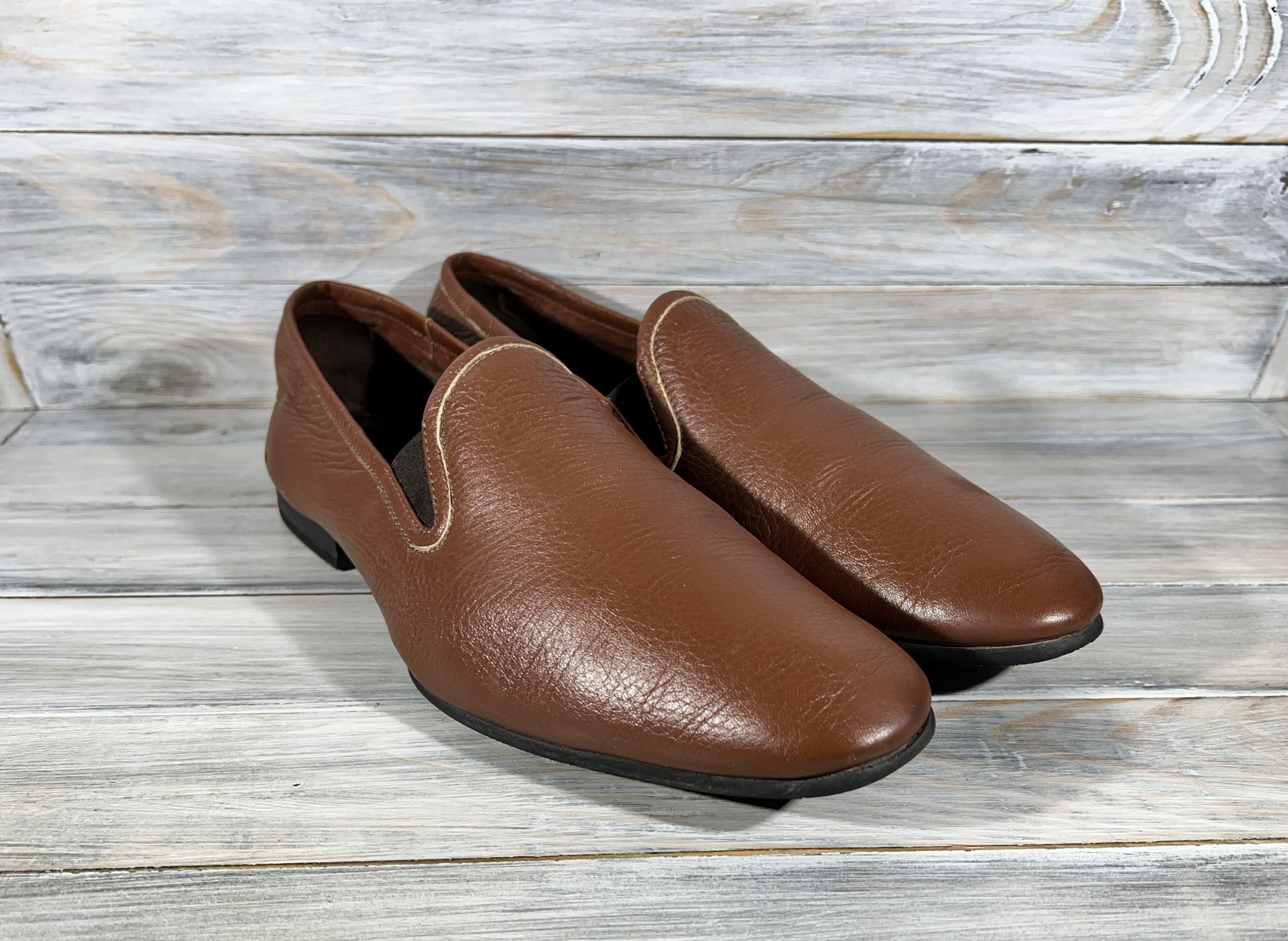 Leather Max Verre Neapolis Loafers Men's Leather Shoes Brown Luxury Size US 11 / EU 44 - 2 Thumbnail