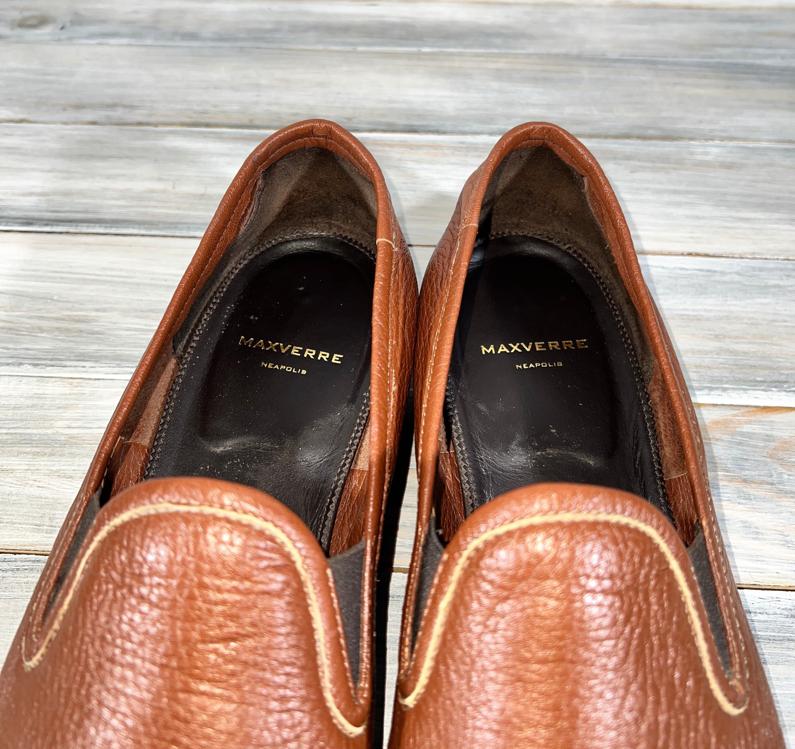Leather Max Verre Neapolis Loafers Men's Leather Shoes Brown Luxury Size US 11 / EU 44 - 9 Thumbnail