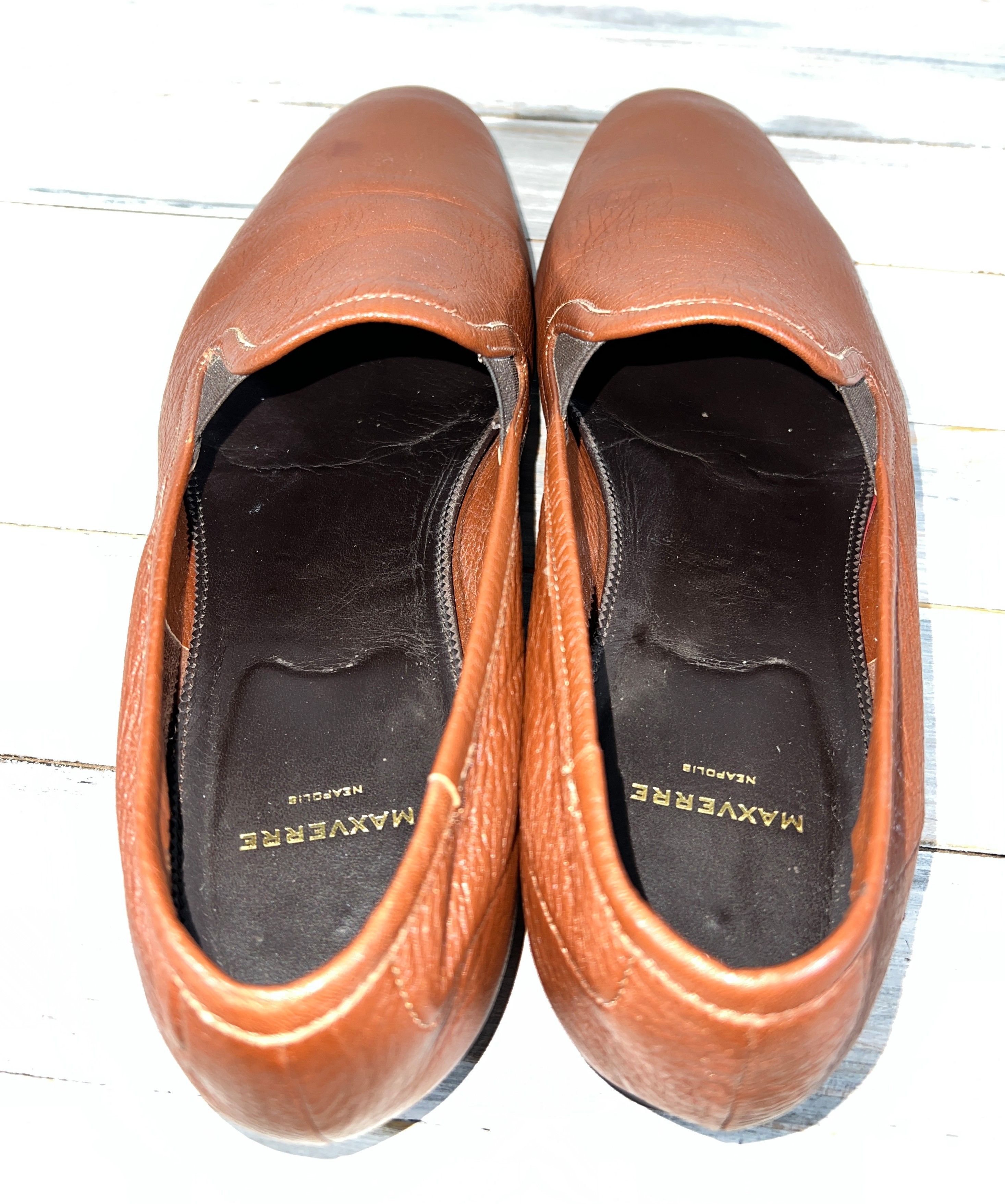 Leather Max Verre Neapolis Loafers Men's Leather Shoes Brown Luxury Size US 11 / EU 44 - 10 Thumbnail