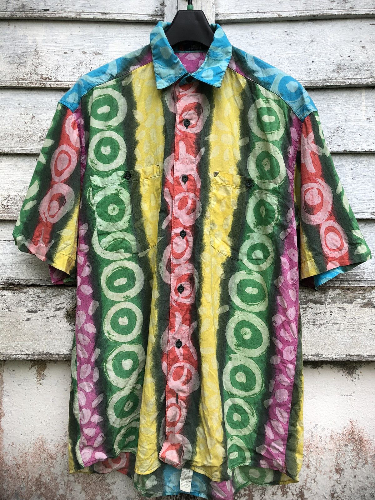 New Man Multicoloured Art Print Button Shirt Made In France