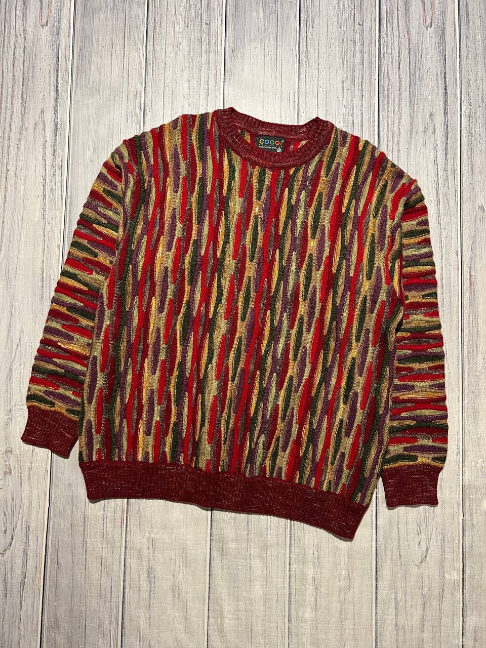 image of Coogi Knit Sweater Wool Australia 1990S Y2K Red, Men's (Size Large)
