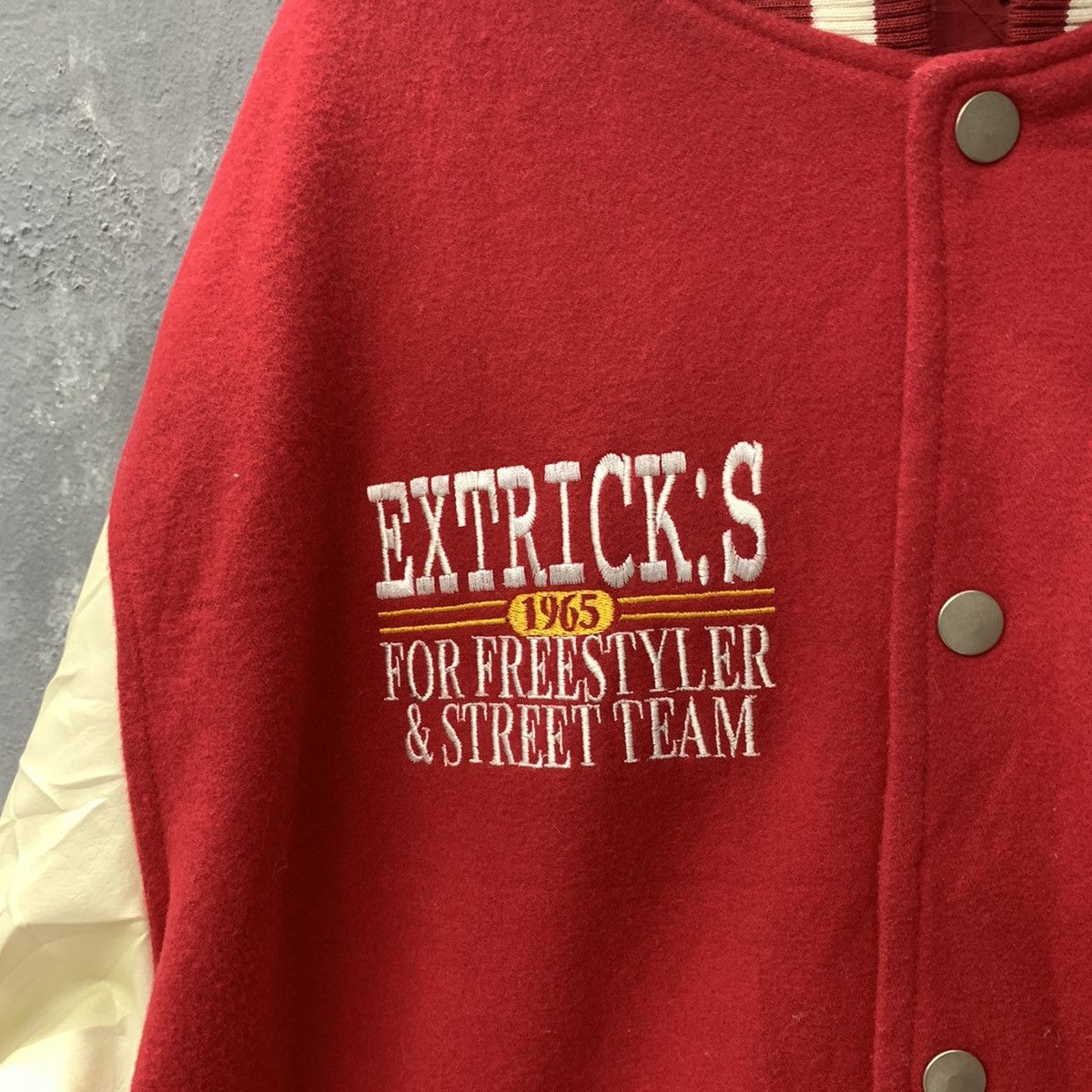 Japanese Brand Vintage Extricks Freestyler & Street Team Varsity Jacket Size US XXL / EU 58 / 5 - 6 Thumbnail