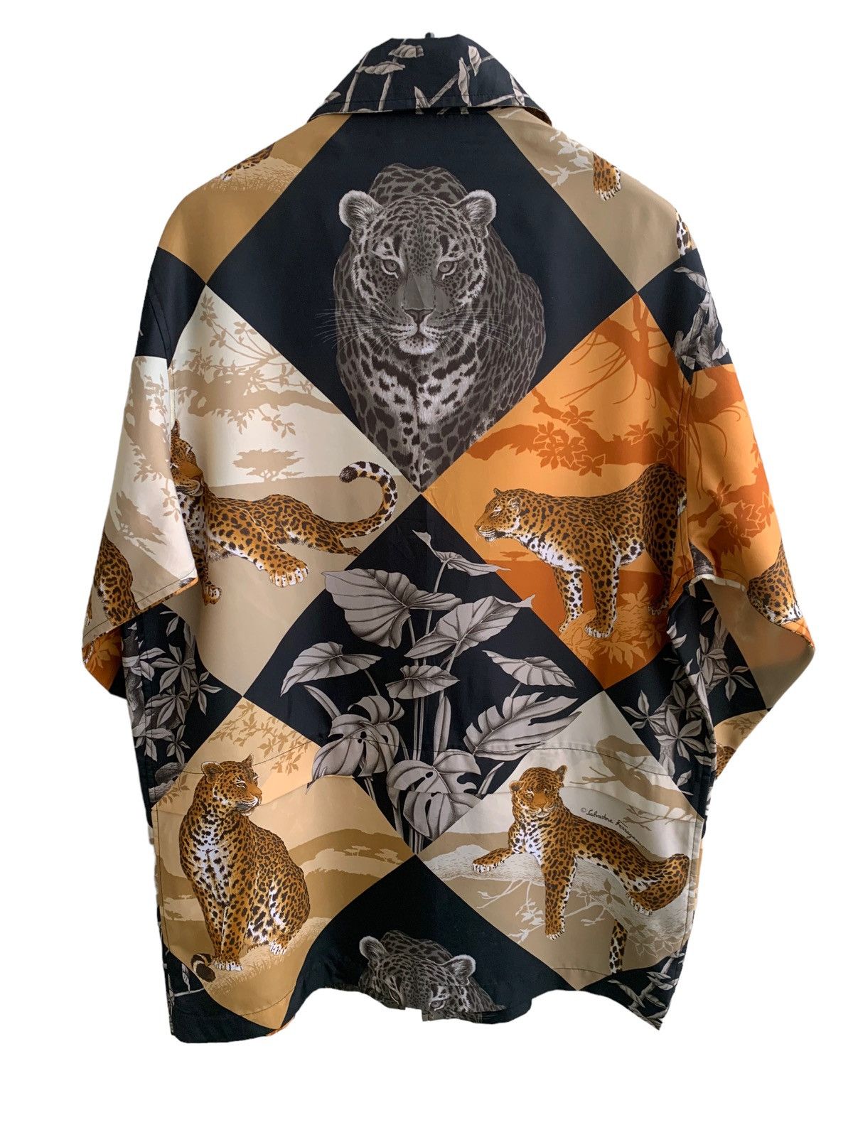 Salvatore Ferragamo Silk Salvatore Ferragamo Leopard Print Quited Coach Jacket Size S / US 4 / IT 40 - 2 Thumbnail