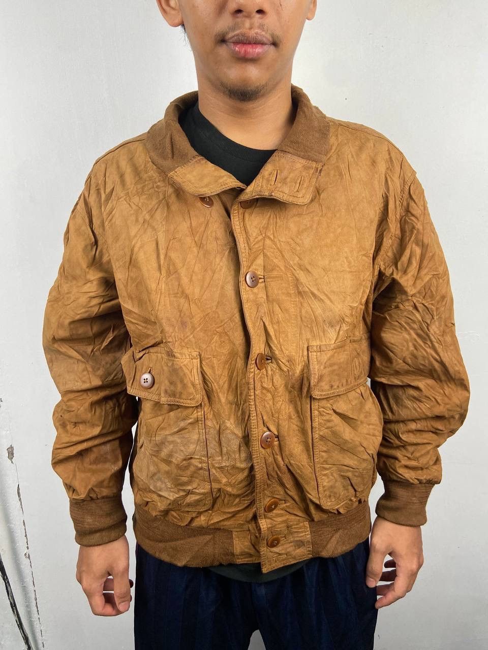 Vintage 🇯🇵 Vintage Type A-2 Suede Bomber Jacket Size US L / EU 52-54 / 3 - 2 Thumbnail