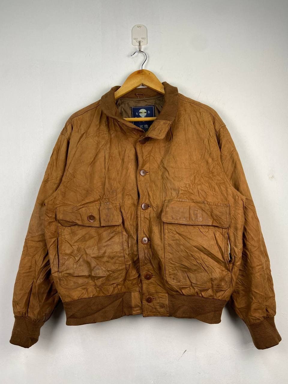 Vintage 🇯🇵 Vintage Type A-2 Suede Bomber Jacket Size US L / EU 52-54 / 3 - 4 Thumbnail